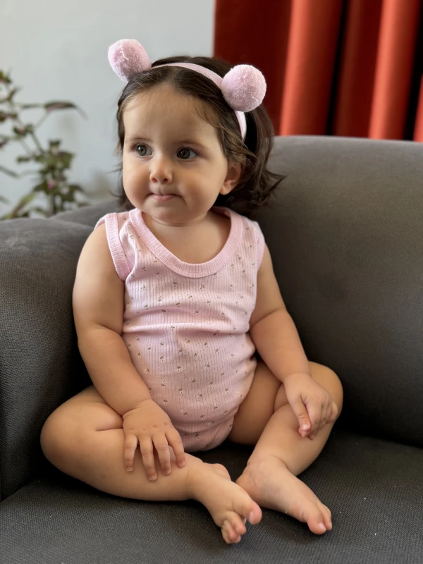 Çıtır Çiçek  Desenli %100 Pamuk Zıbın