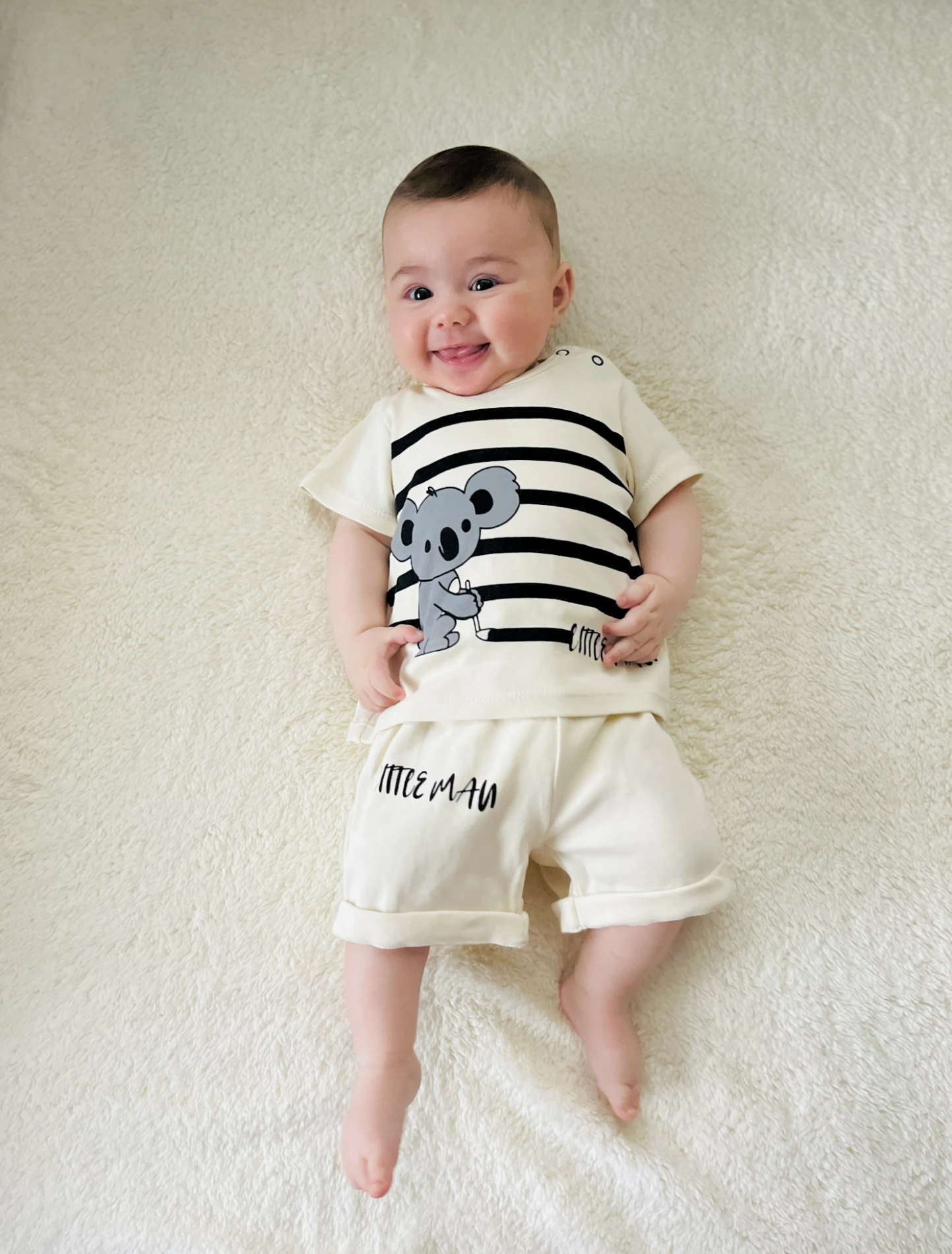 Little Man Koala  Desenli 2’li %100 Pamuk Takım