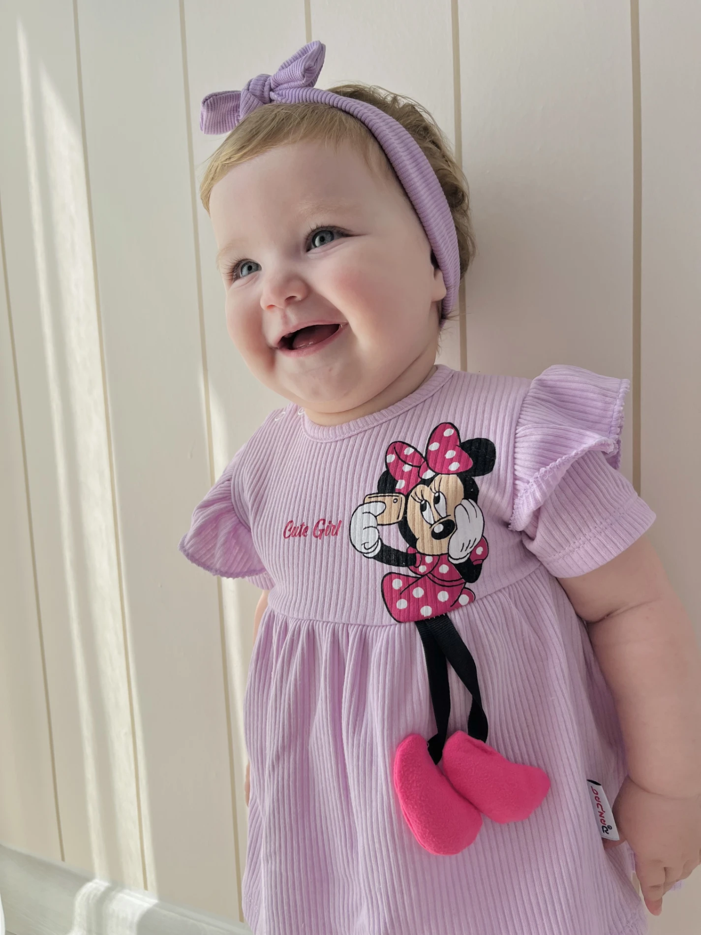 Cute Girl Minnie Mouse Oyuncaklı Ribanalı Kumaş 2’li Yazlık Takım