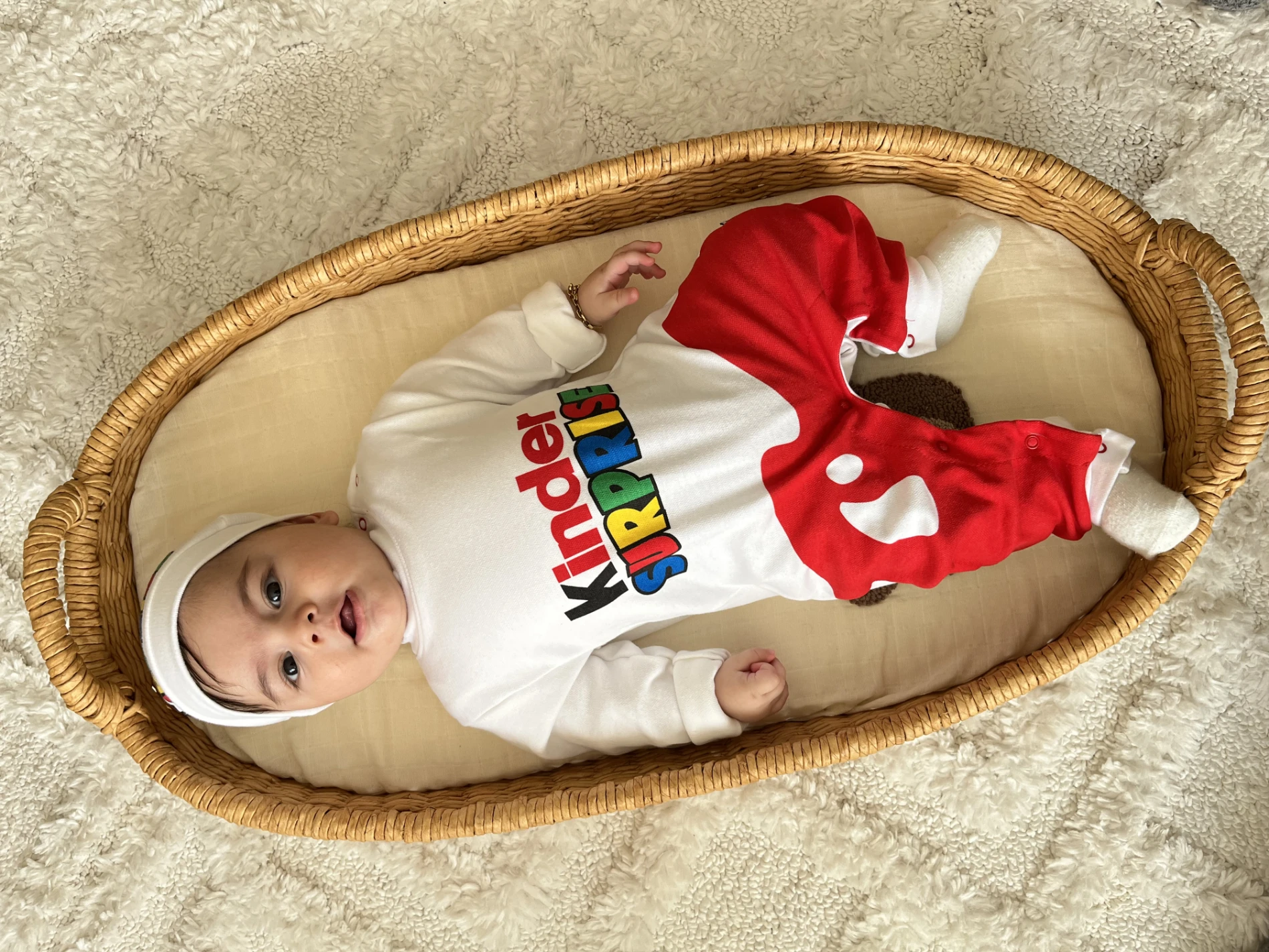Kinder Surprise Şapkalı 2’li %100 Pamuk Unisex Tulum Set