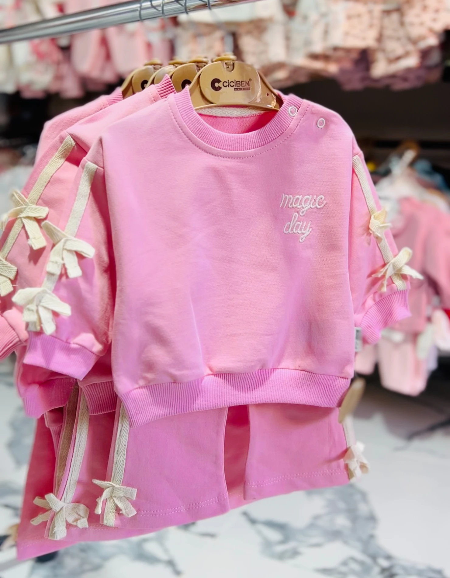 Fiyonk Detaylı İspanyol Paçalı %100 Pamuk 2’li Takım