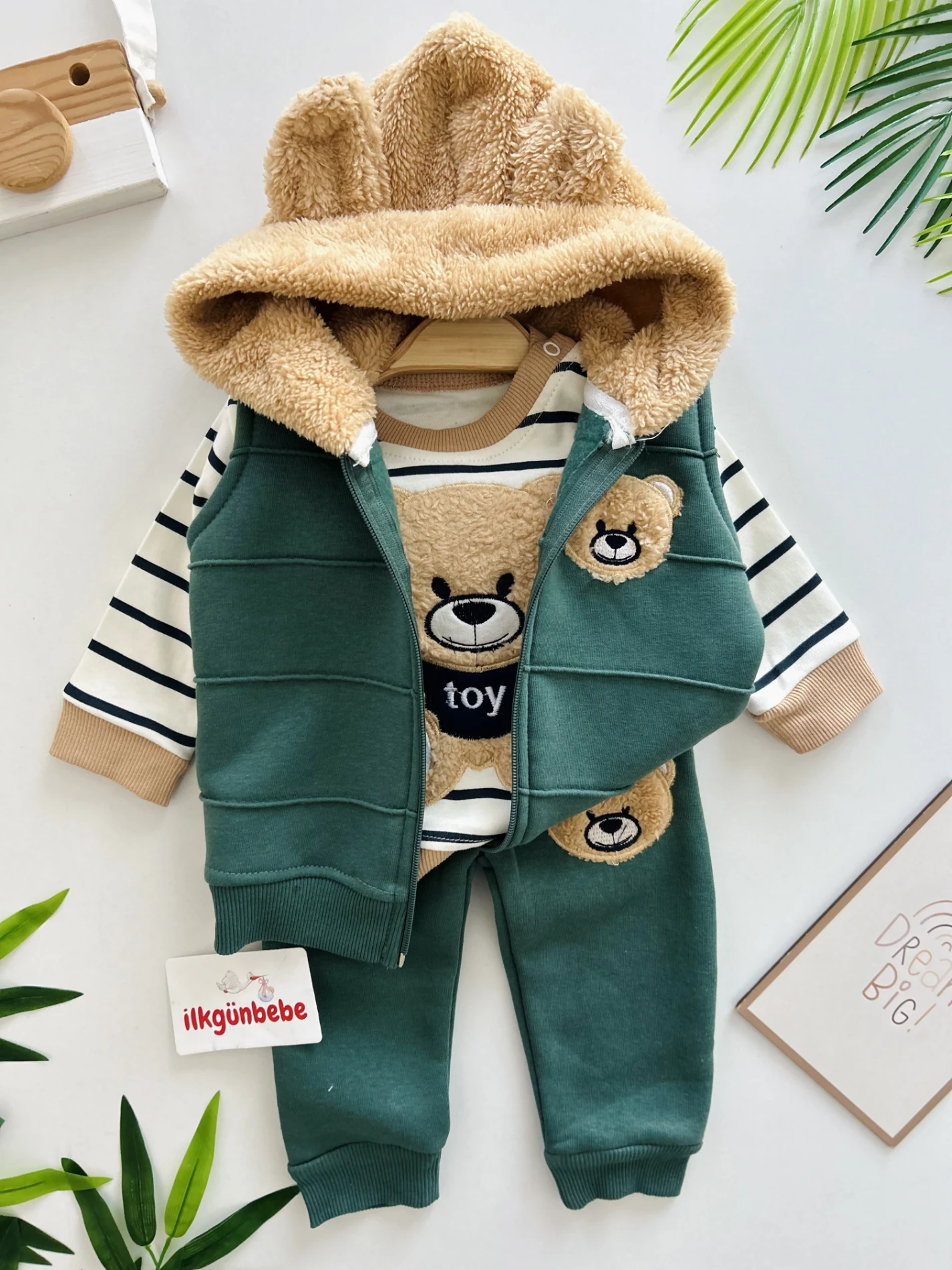 Teddy Boy 3 İp Kışlık Şardonlu 3’lü Takım