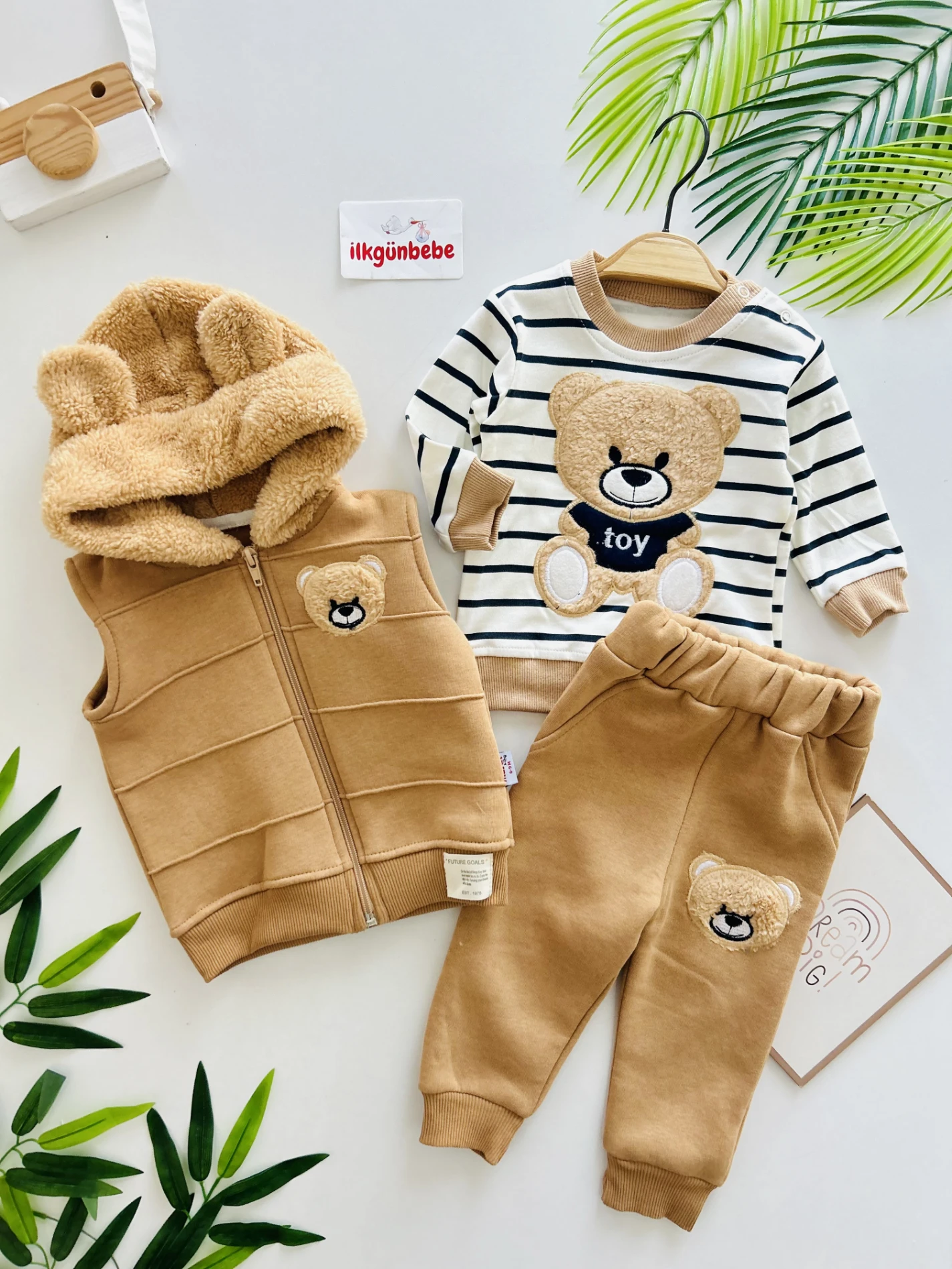 Teddy Boy 3 İp Kışlık Şardonlu 3’lü Takım