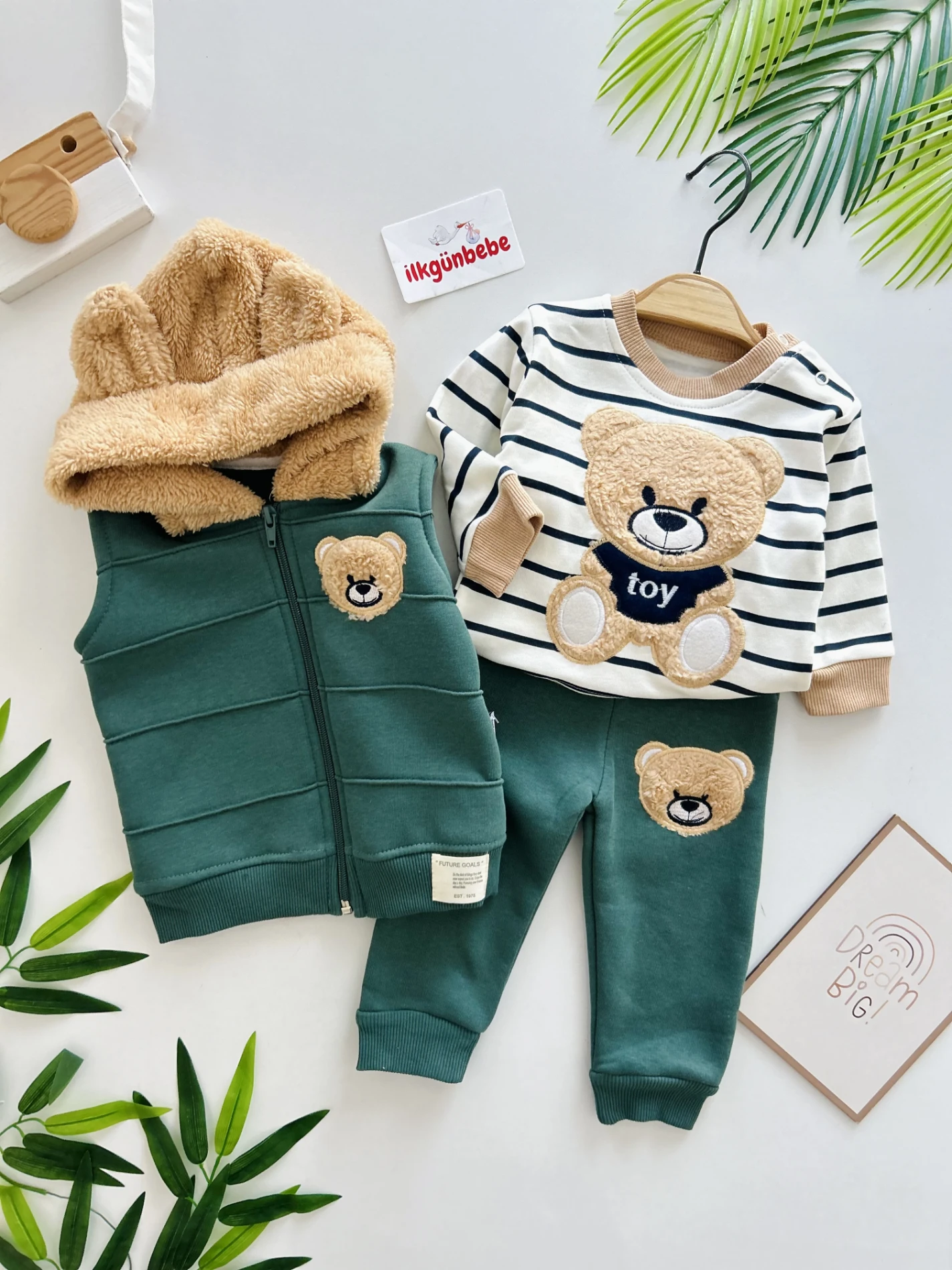 Teddy Boy 3 İp Kışlık Şardonlu 3’lü Takım