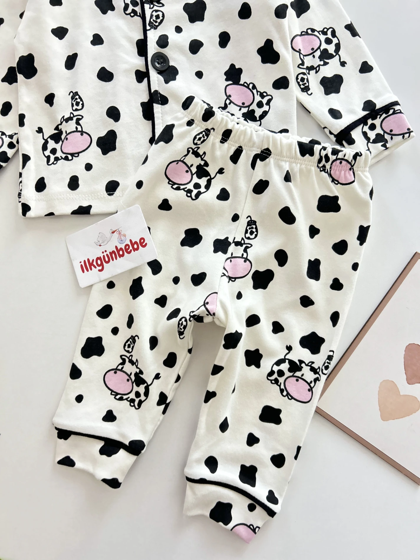 Bebe Yakalı %100 Pamuk Pijama Takımı