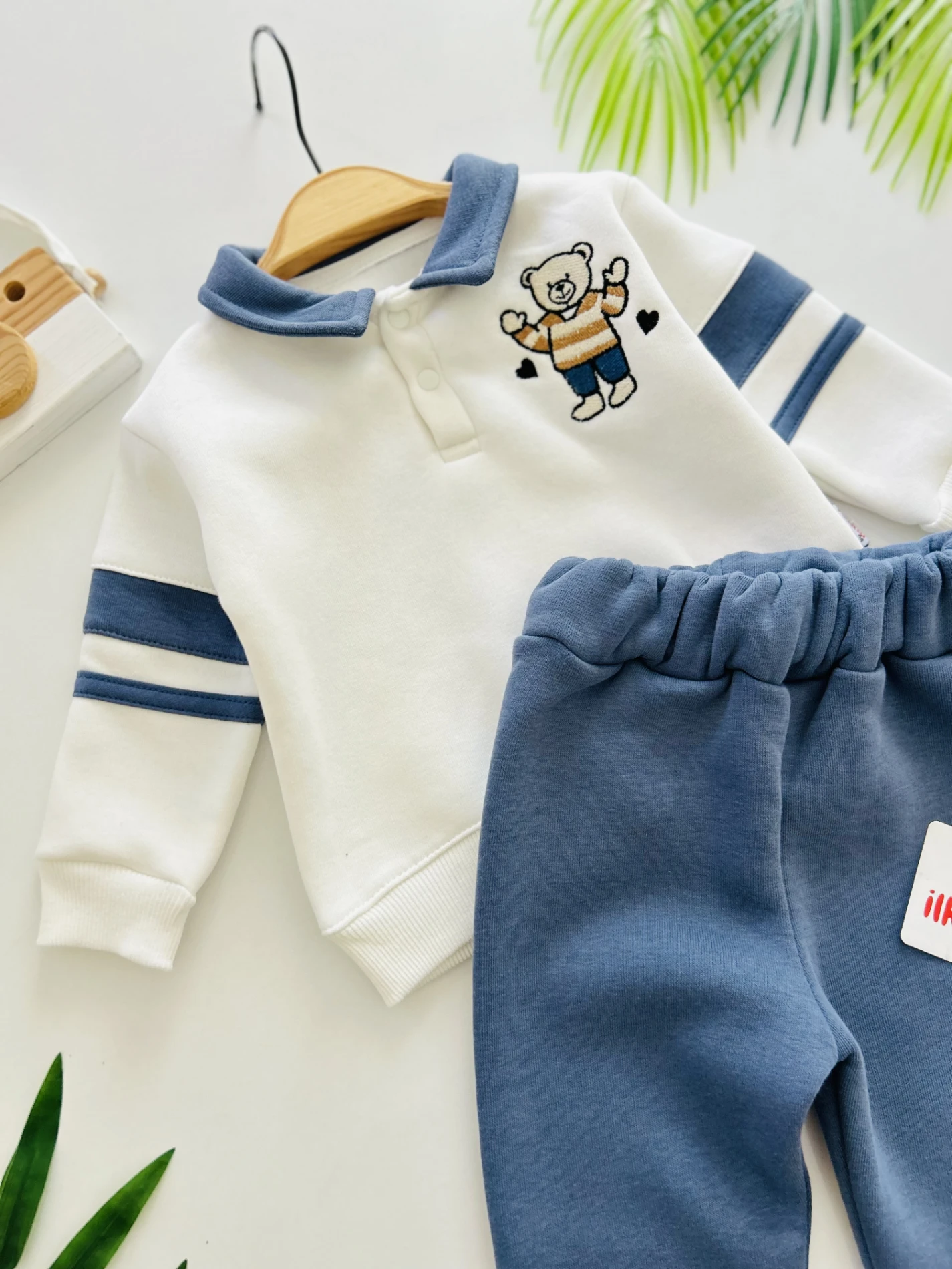 Teddy Nakışlı 3 İp Şardonlu Kışlık Takım