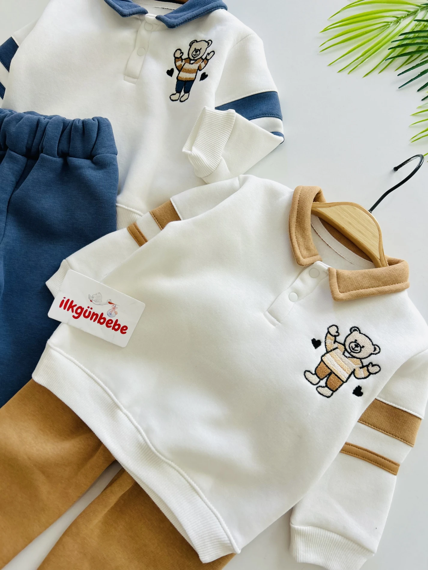 Teddy Nakışlı 3 İp Şardonlu Kışlık Takım