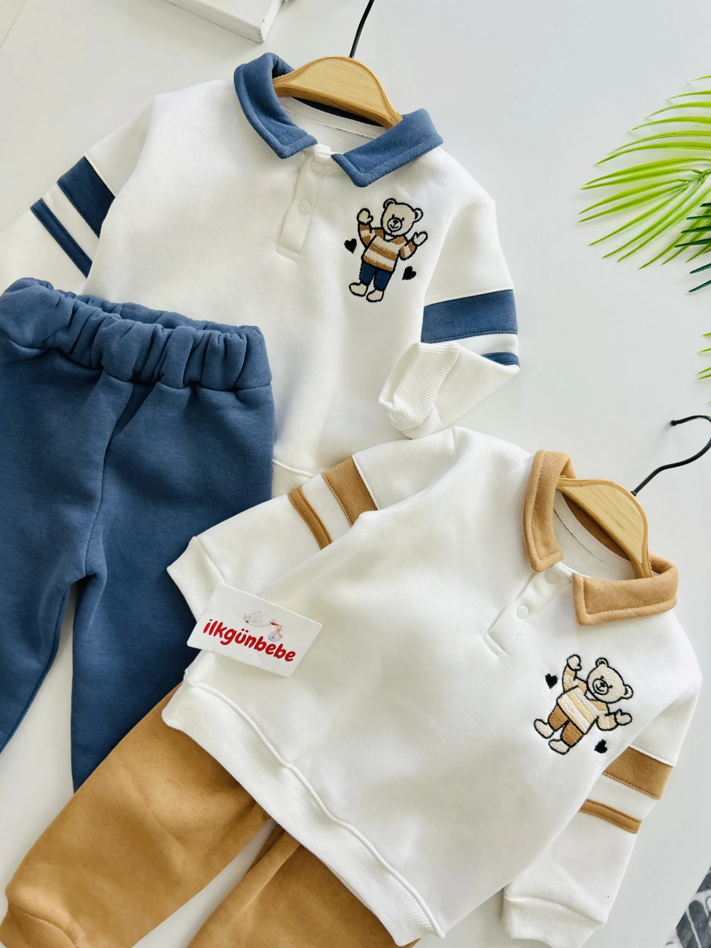 Teddy Nakışlı 3 İp Şardonlu Kışlık Takım