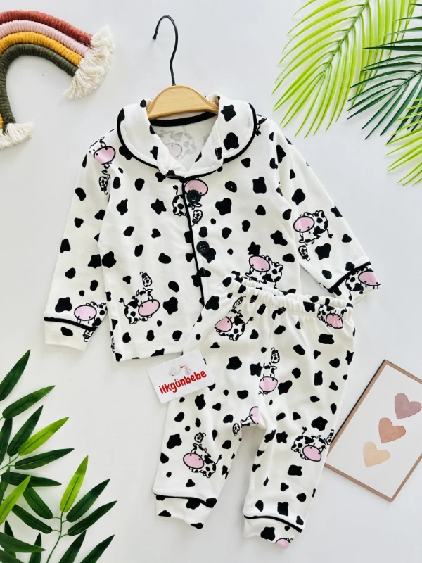 Bebe Yakalı %100 Pamuk Pijama Takımı