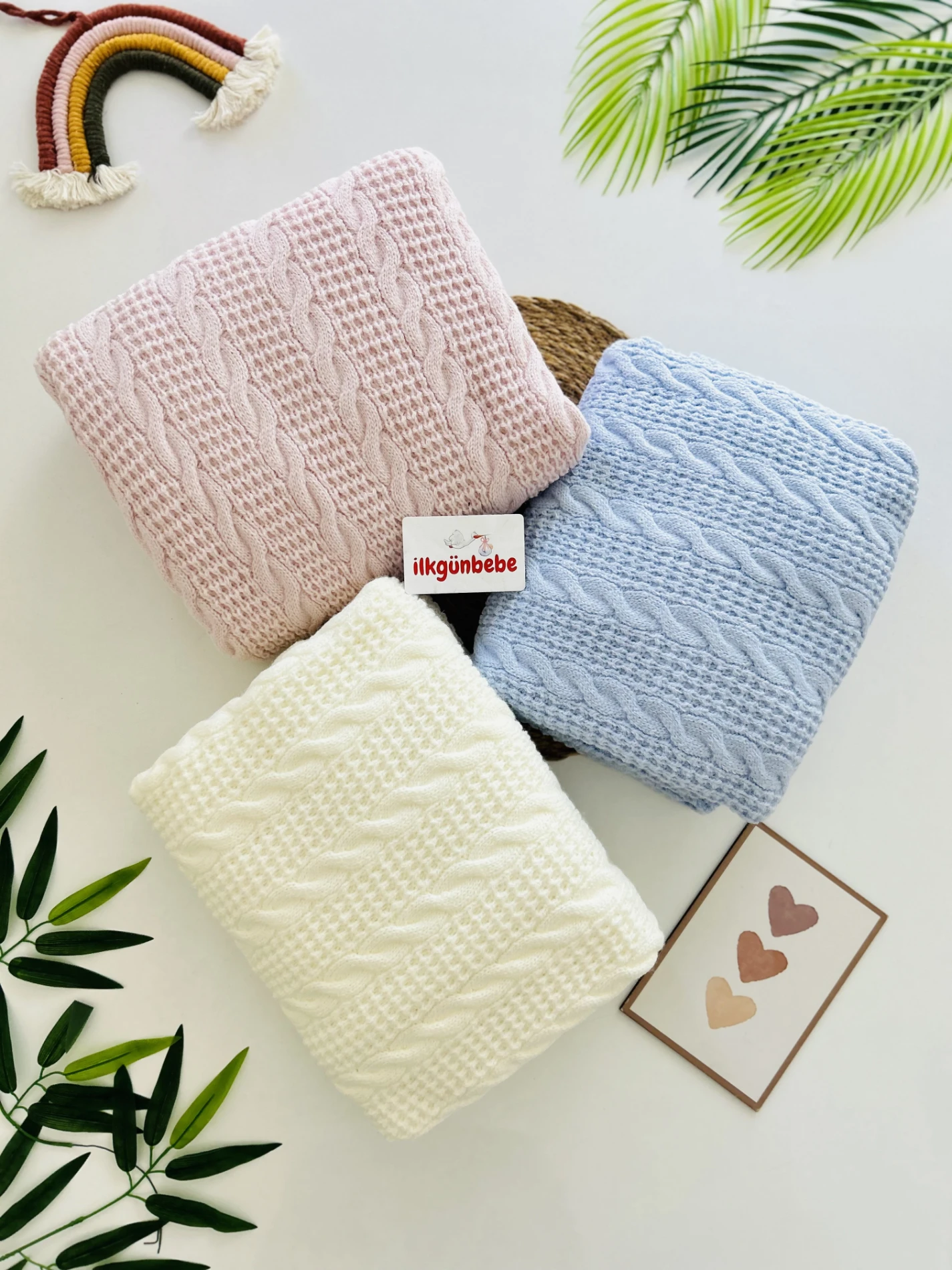 İçi Peluş Dışı Triko Örme Premium Kalite 85*100 Büyük Boy Battaniye