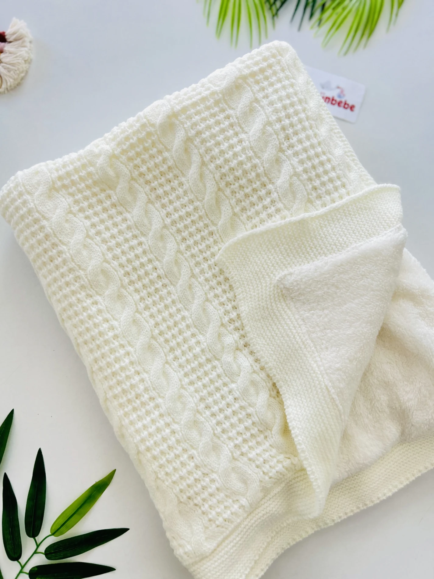 İçi Peluş Dışı Triko Örme Premium Kalite 85*100 Büyük Boy Battaniye