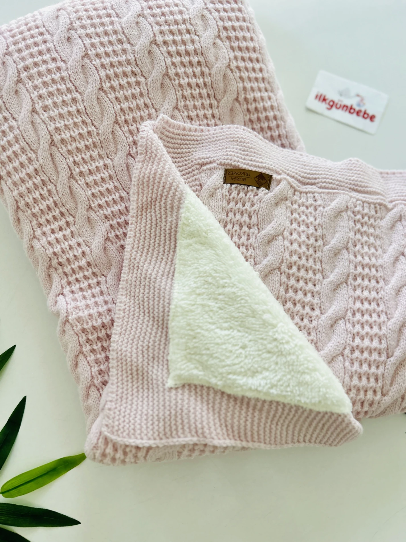 İçi Peluş Dışı Triko Örme Premium Kalite 85*100 Büyük Boy Battaniye