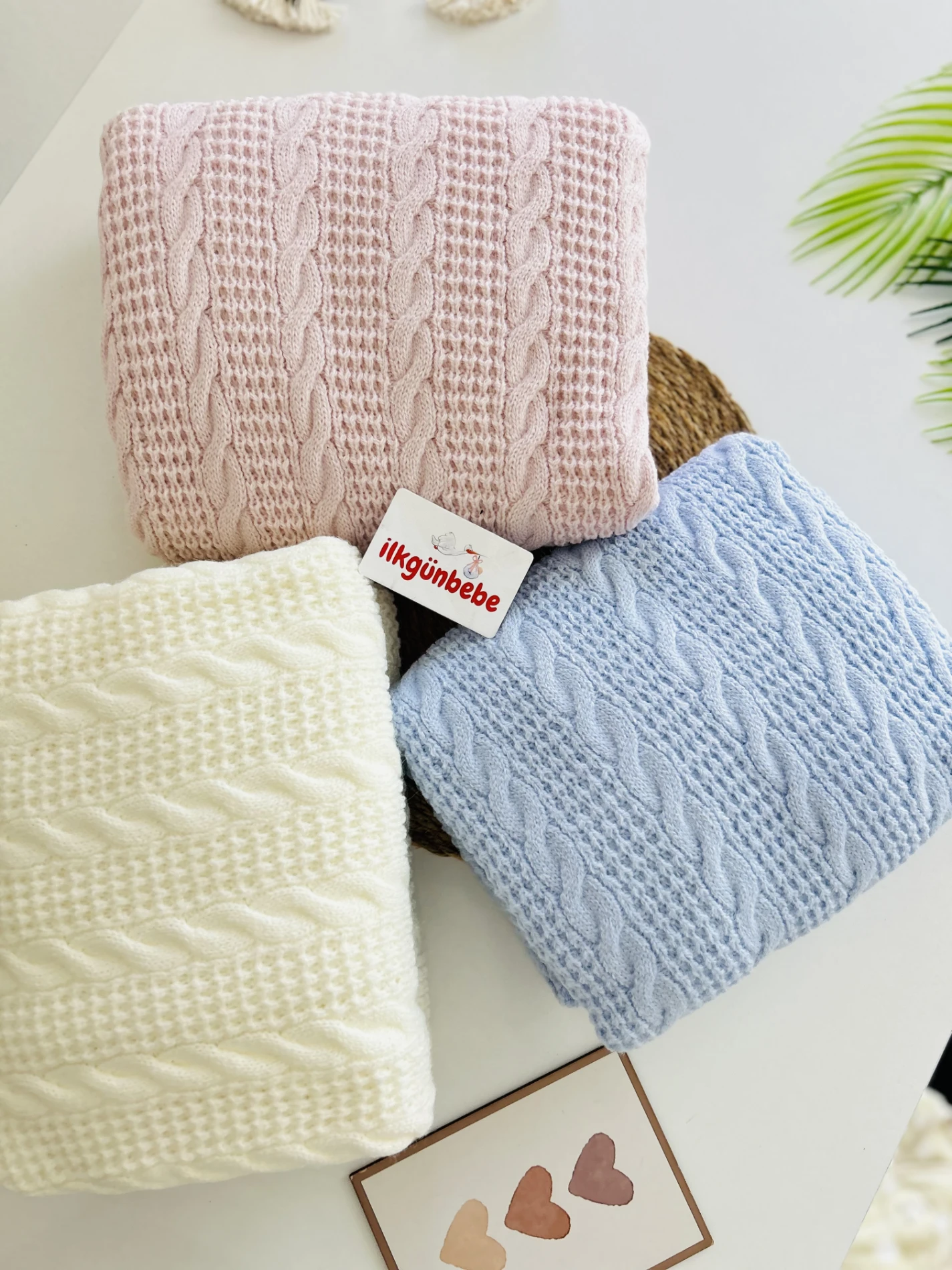 İçi Peluş Dışı Triko Örme Premium Kalite 85*100 Büyük Boy Battaniye