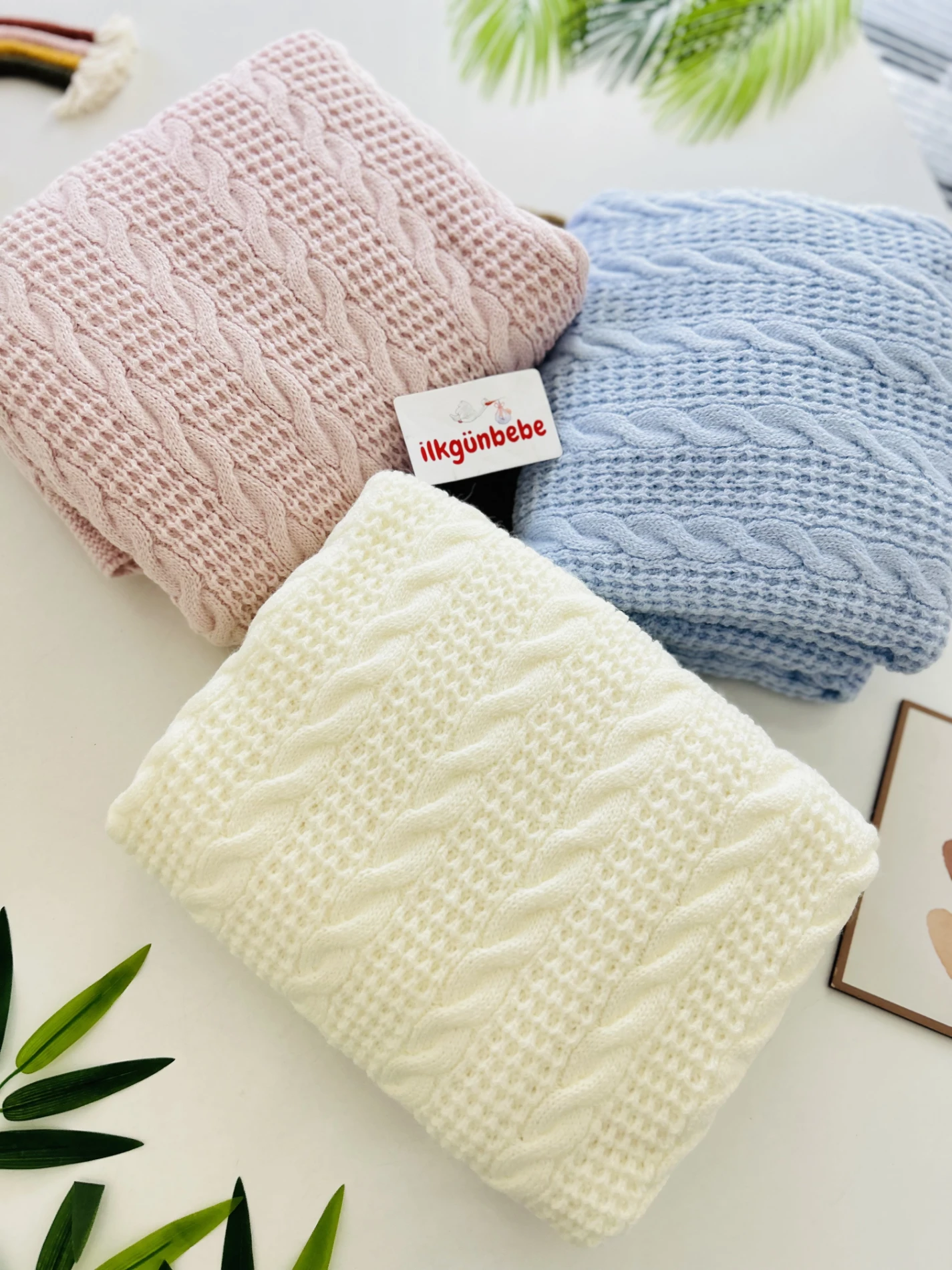 İçi Peluş Dışı Triko Örme Premium Kalite 85*100 Büyük Boy Battaniye