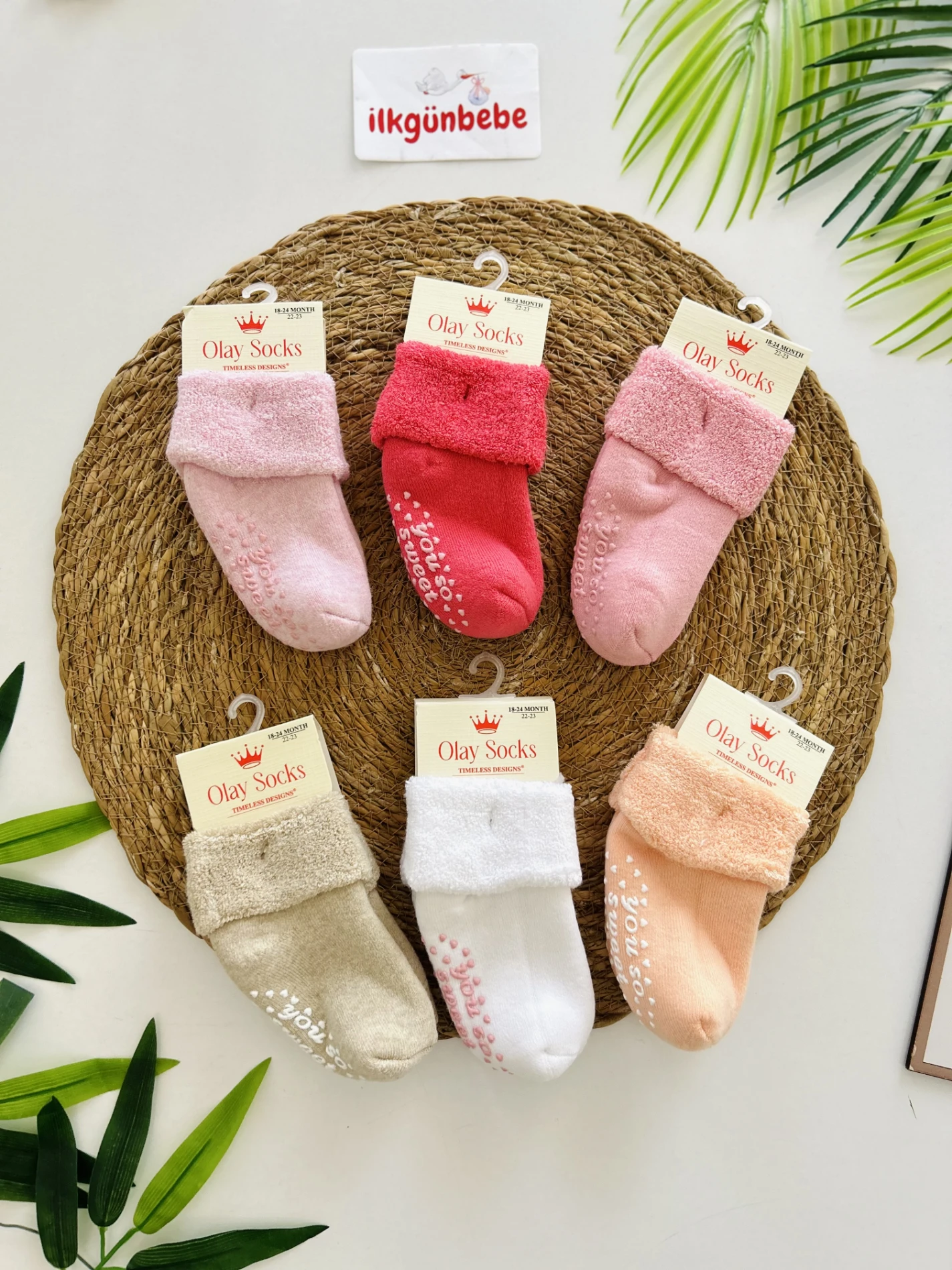 6’lı Kaydırmaz Havlu Çorap 0-2 yaş 