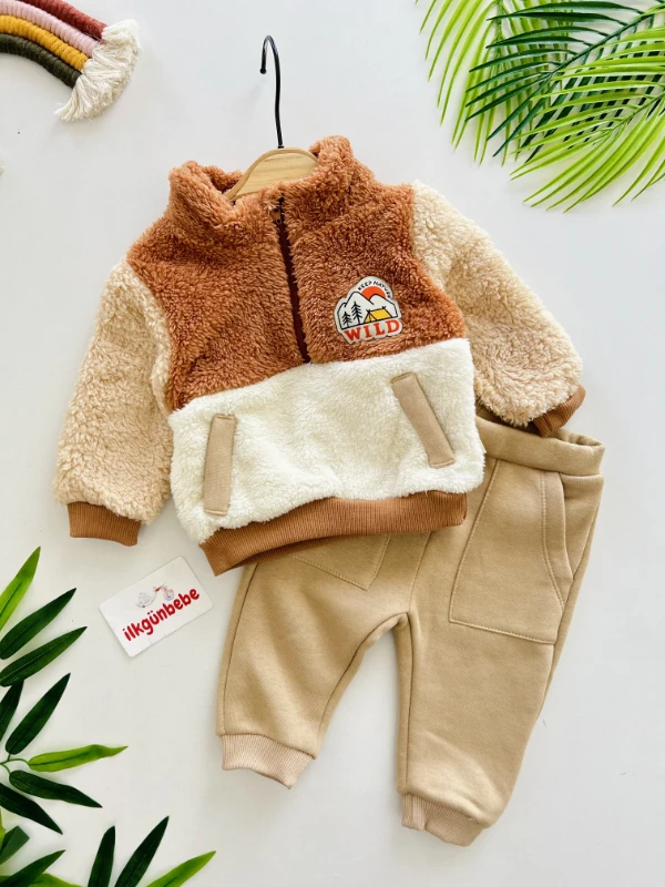 Wıld Peluş Fermuar Yakalı Sweatli Şardonlu Altlı Premium Kalite Ürün