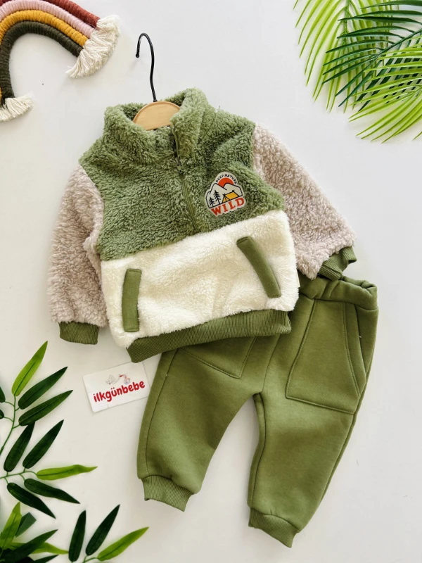 Wıld Peluş Fermuar Yakalı Sweatli Şardonlu Altlı Premium Kalite Ürün