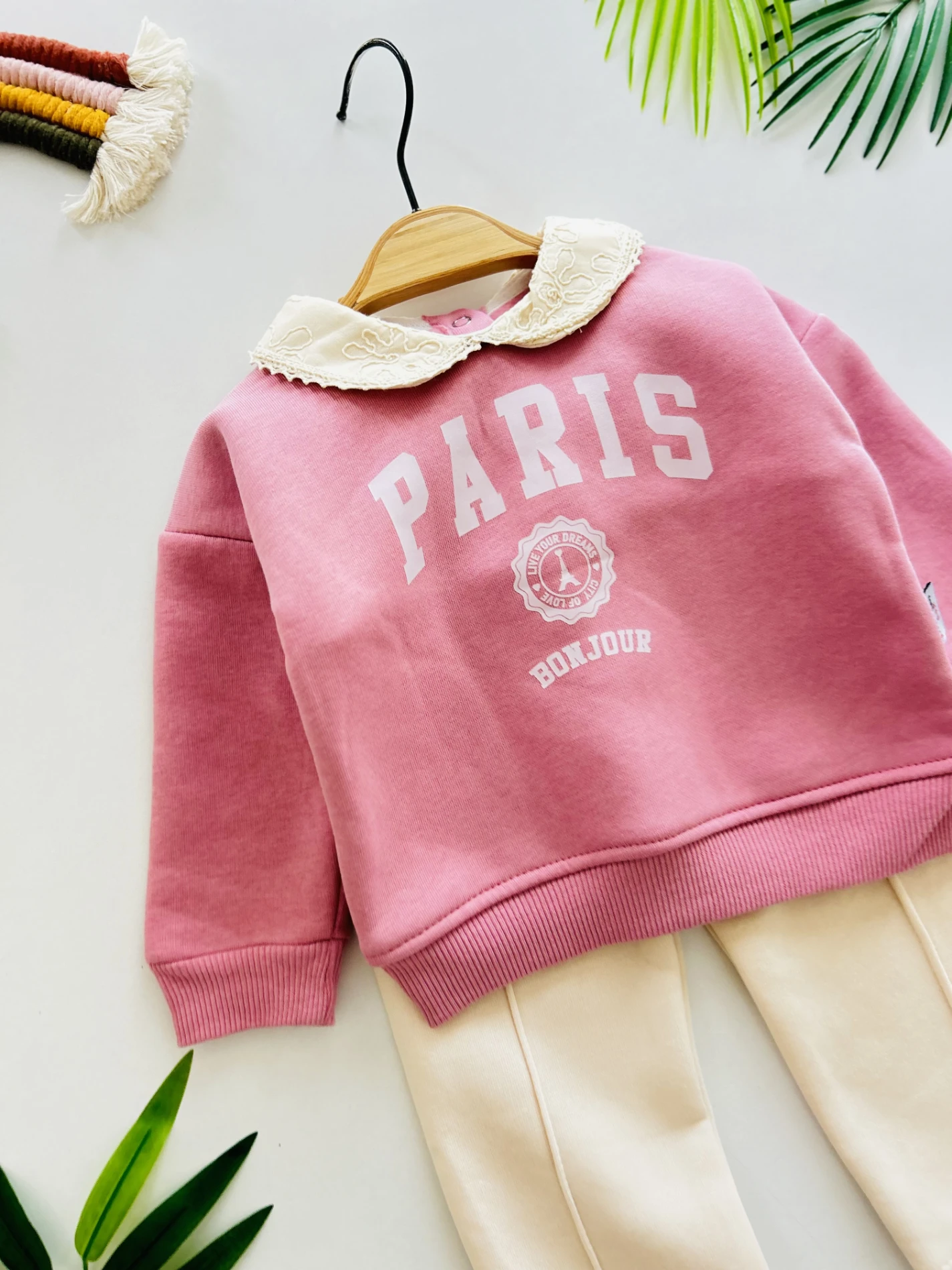 Paris Yaka Detaylı 3 İp Şardonlu Kışlık 2’li Takım