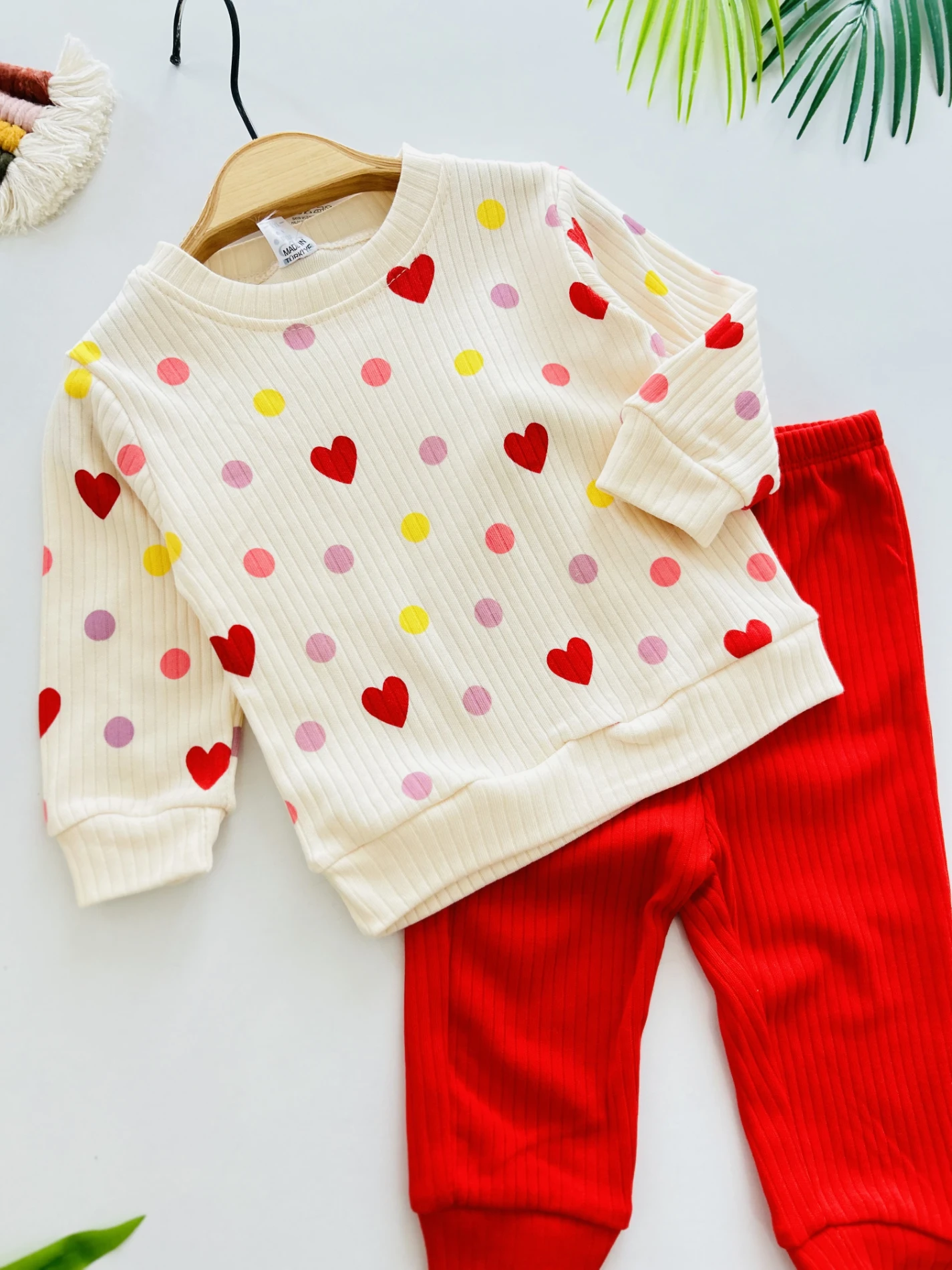 Kalp Desenli Esnek 2’li Takım