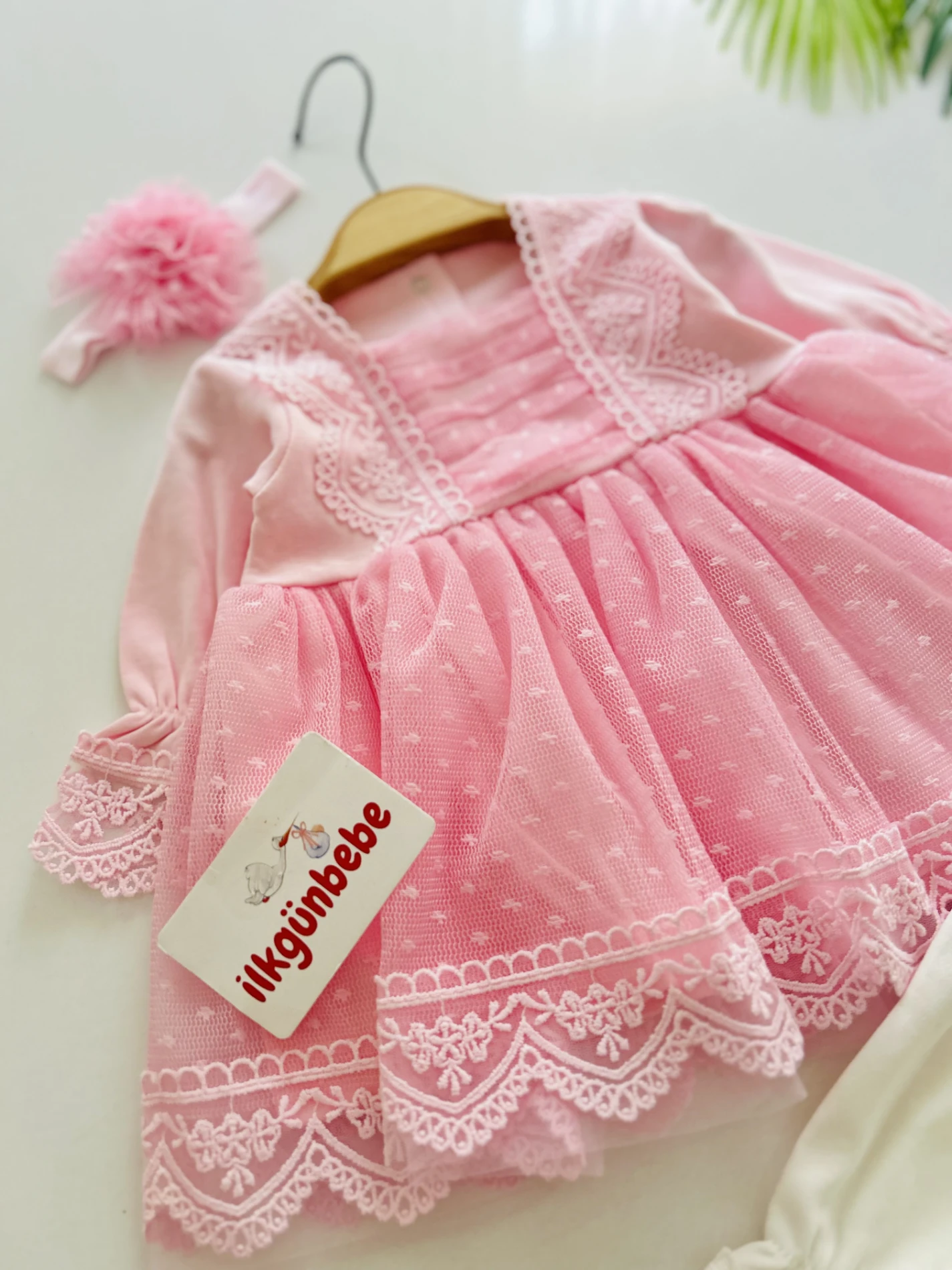 Güpür Dantel Bandanalı Mevlüt / Özel Gün Elbise Set-