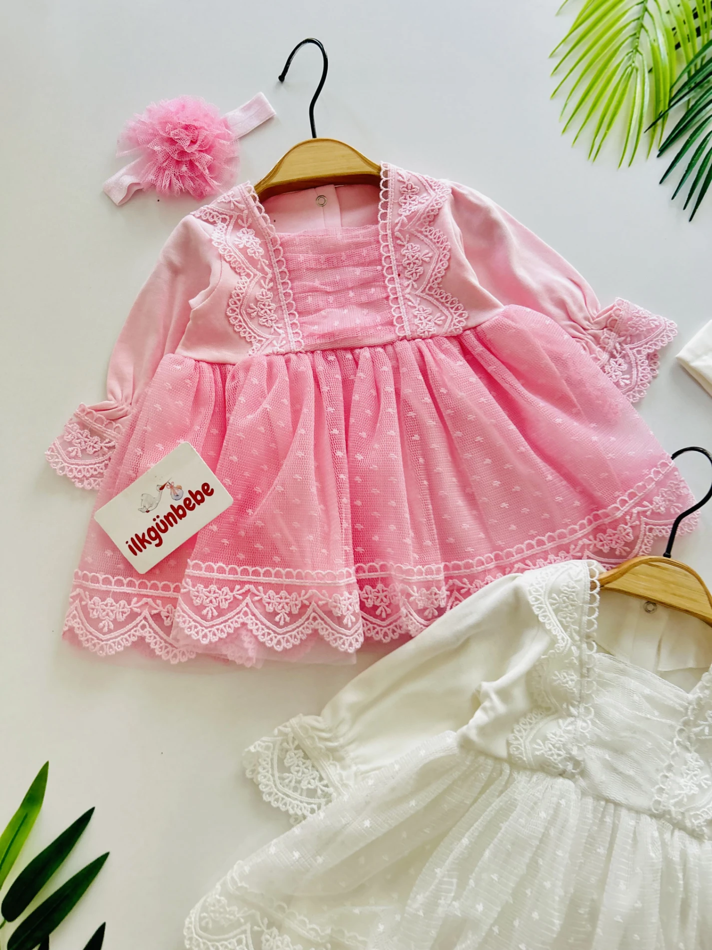 Güpür Dantel Bandanalı Mevlüt / Özel Gün Elbise Set-