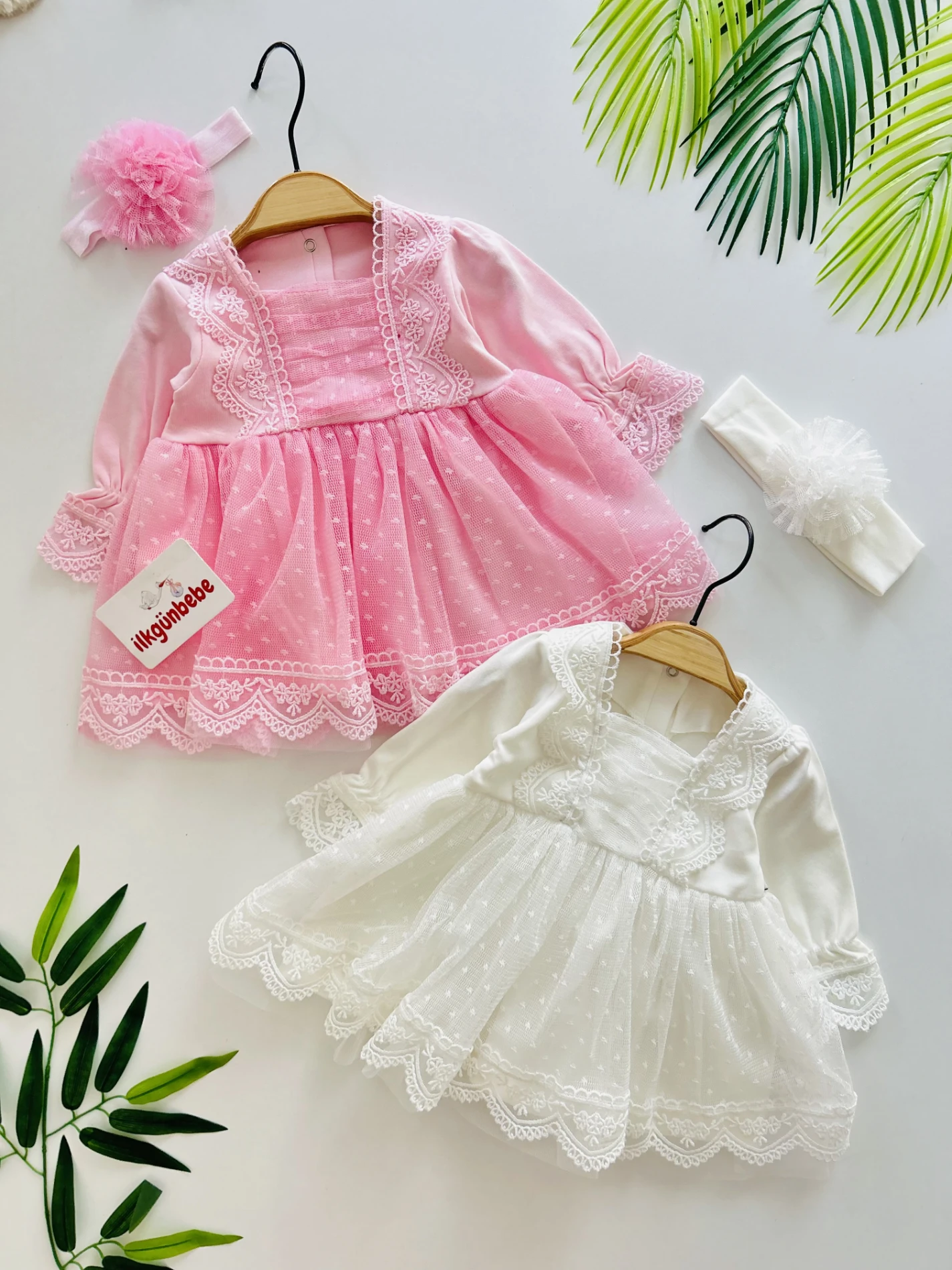 Güpür Dantel Bandanalı Mevlüt / Özel Gün Elbise Set-