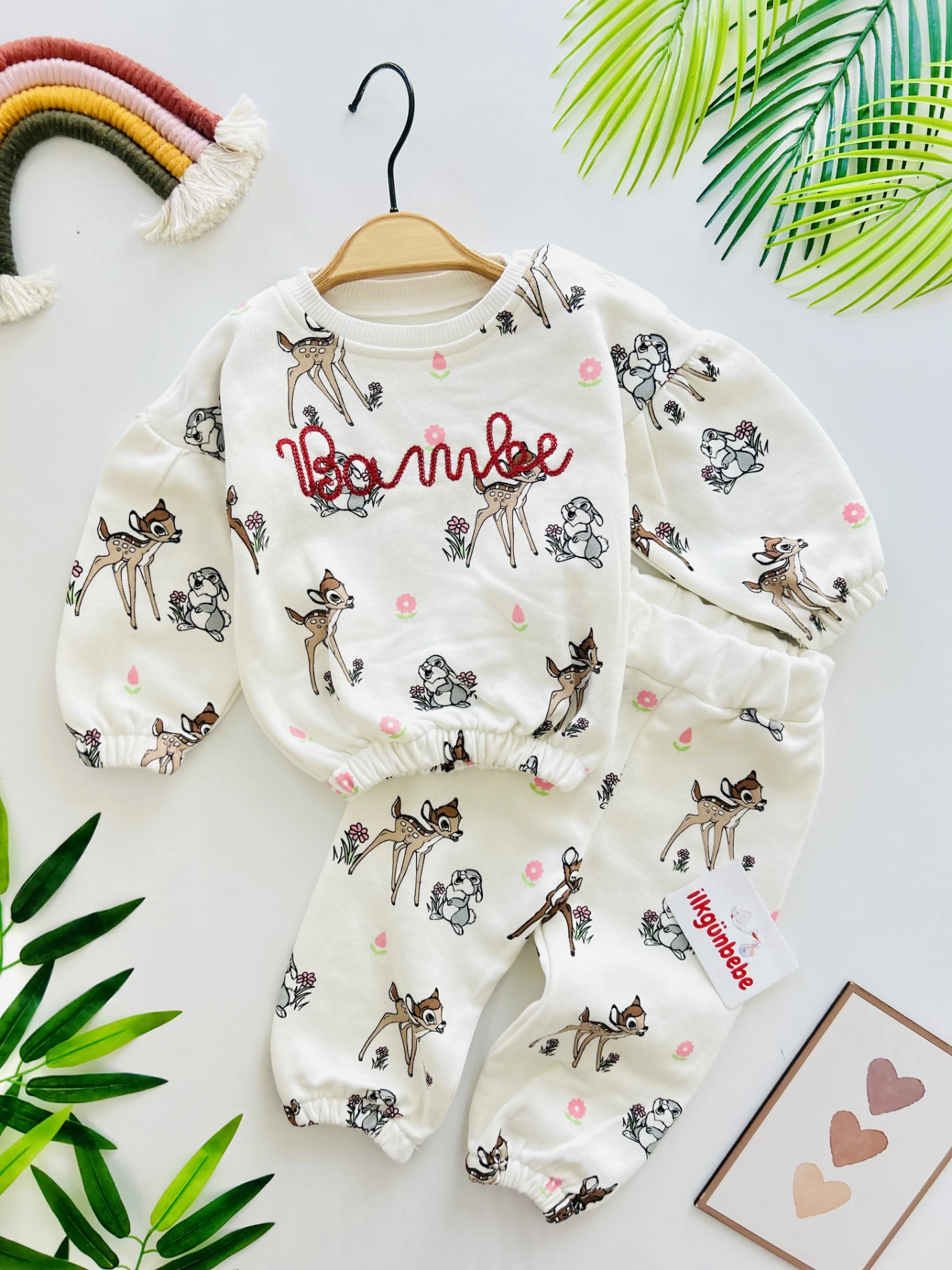 Bambi Baskılı 3 İp İçi Şardonlu 2’li Takım