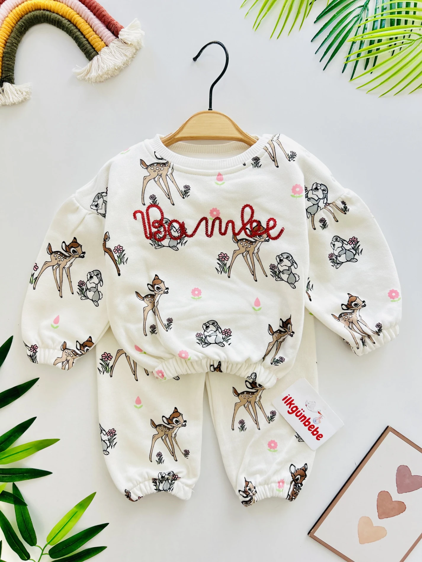 Bambi Baskılı 3 İp İçi Şardonlu 2’li Takım