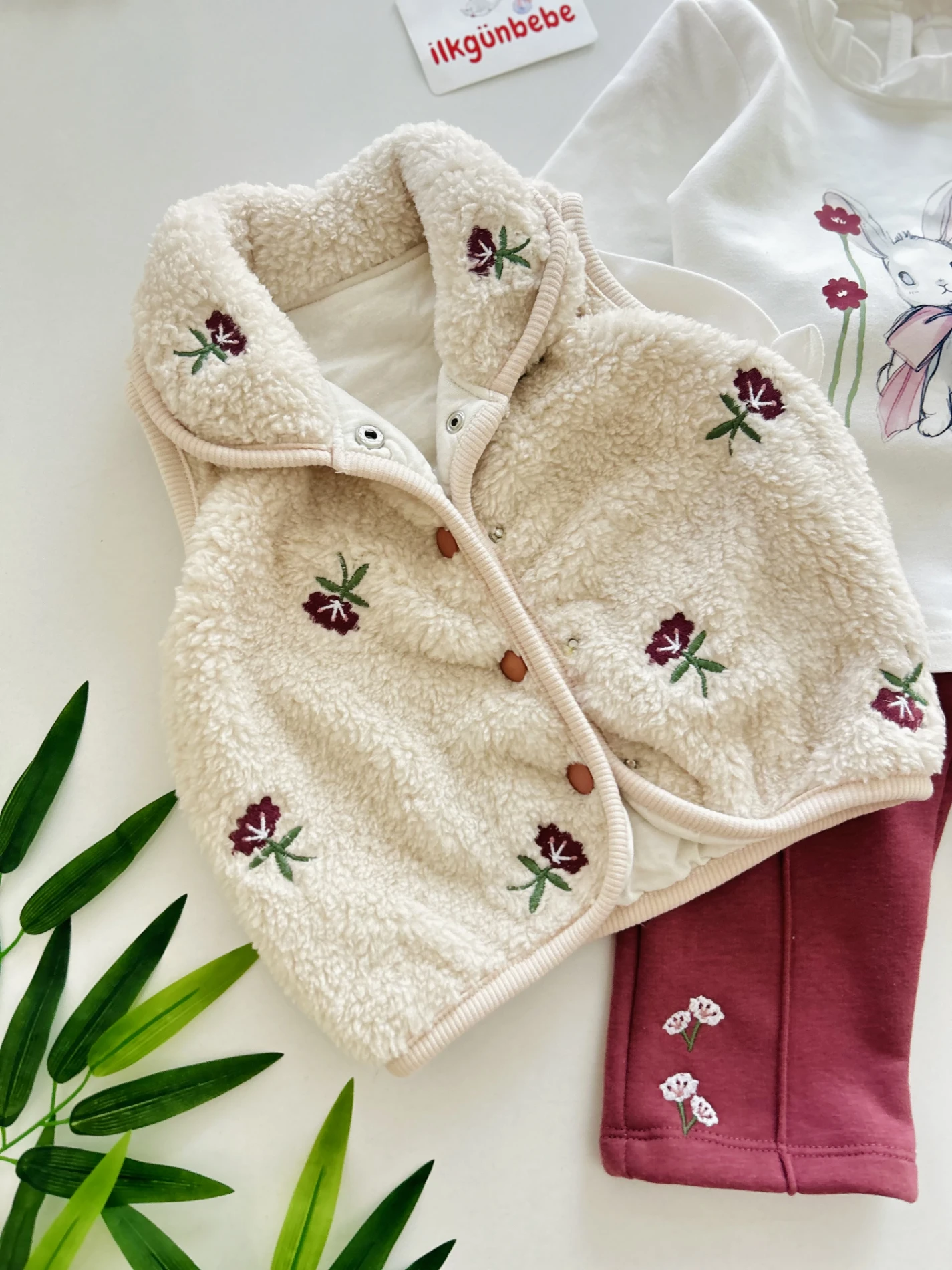 Peluş Kışlık Yelekli Premium Kalite Şardonlu 3’lü Takım