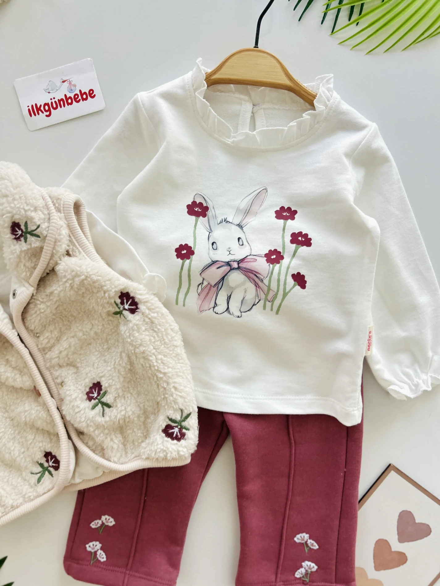 Peluş Kışlık Yelekli Premium Kalite Şardonlu 3’lü Takım