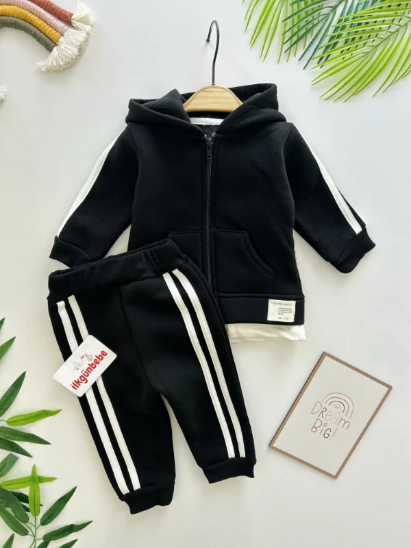 Şerit Detaylı 3 İp Şardonlu 2’li Takım