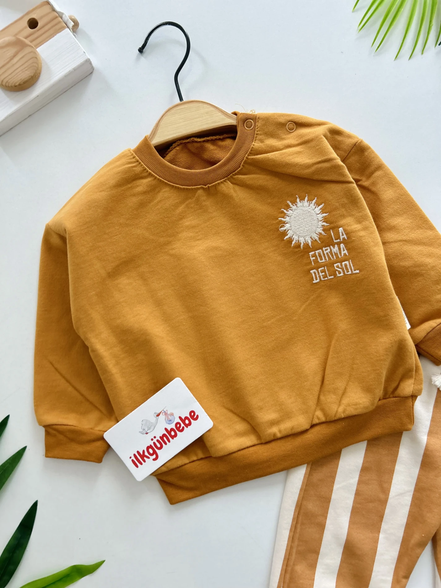 Güneş Baskılı %100 Pamuk Çizgili 2’li Takım