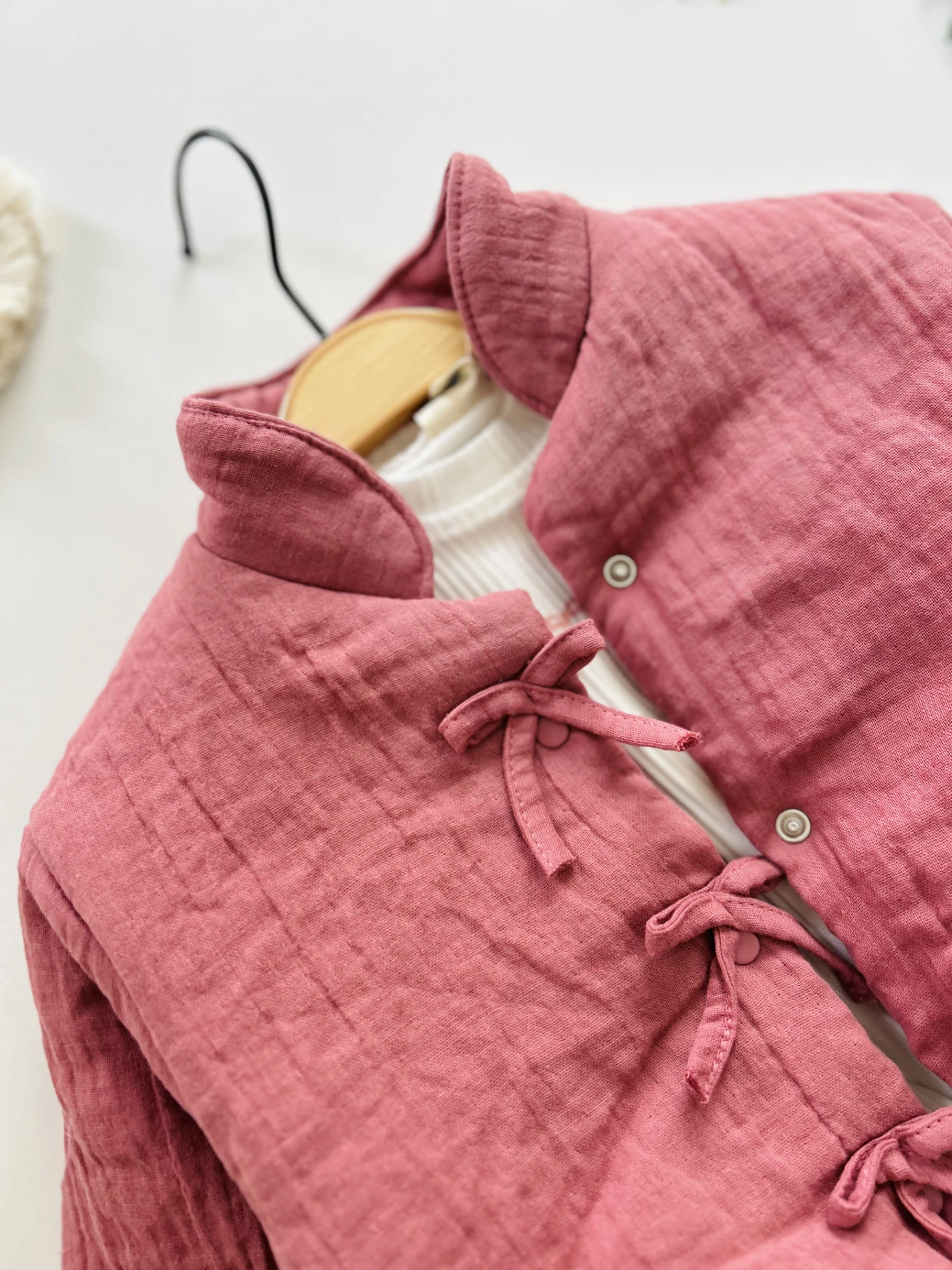 Müslin Dokulu Fiyonklu Pofuduk Ceketli 3’lü  Set