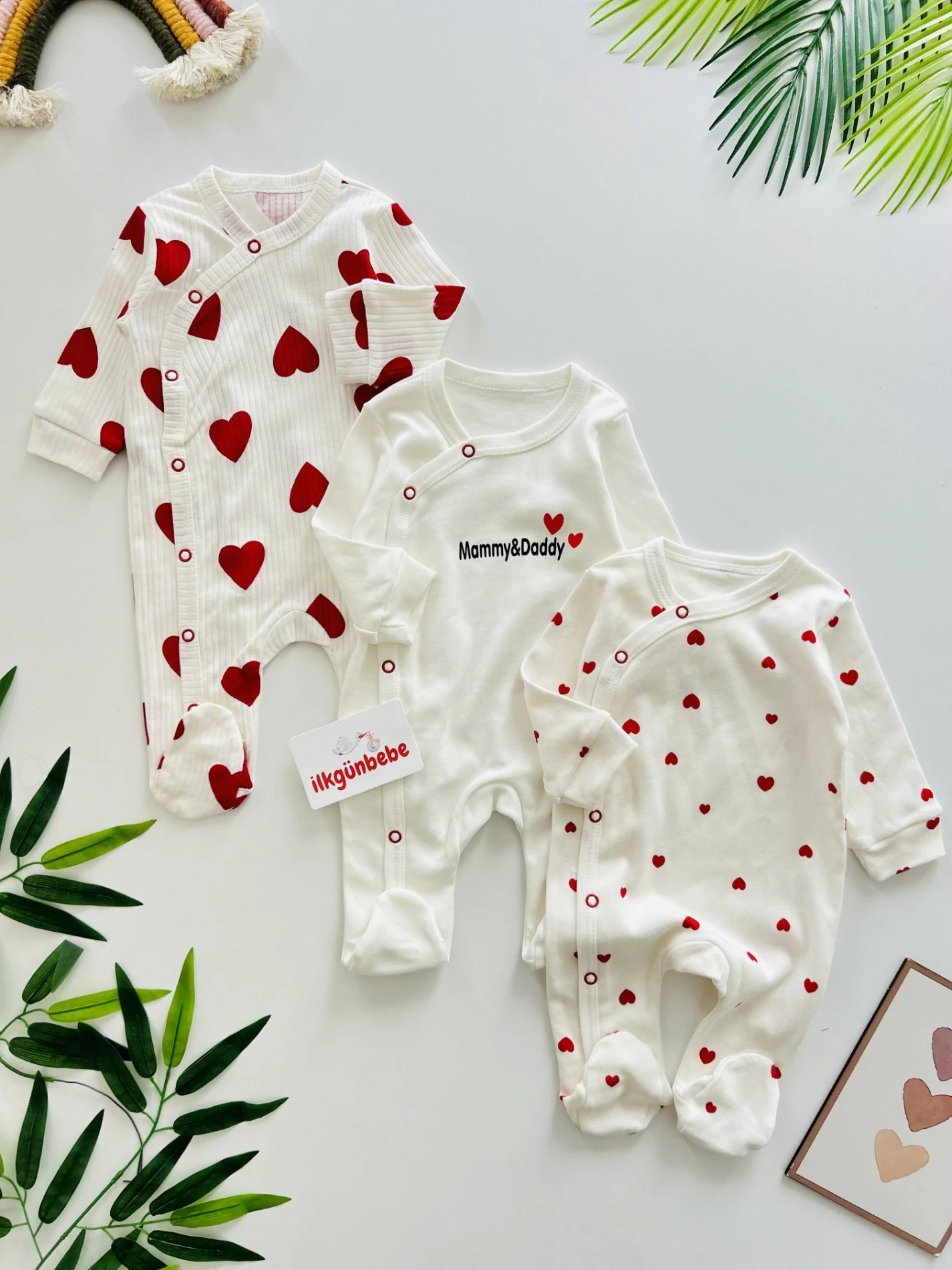 Mommy Love Daddy %100 Pamuk 3’lü Tulum Set