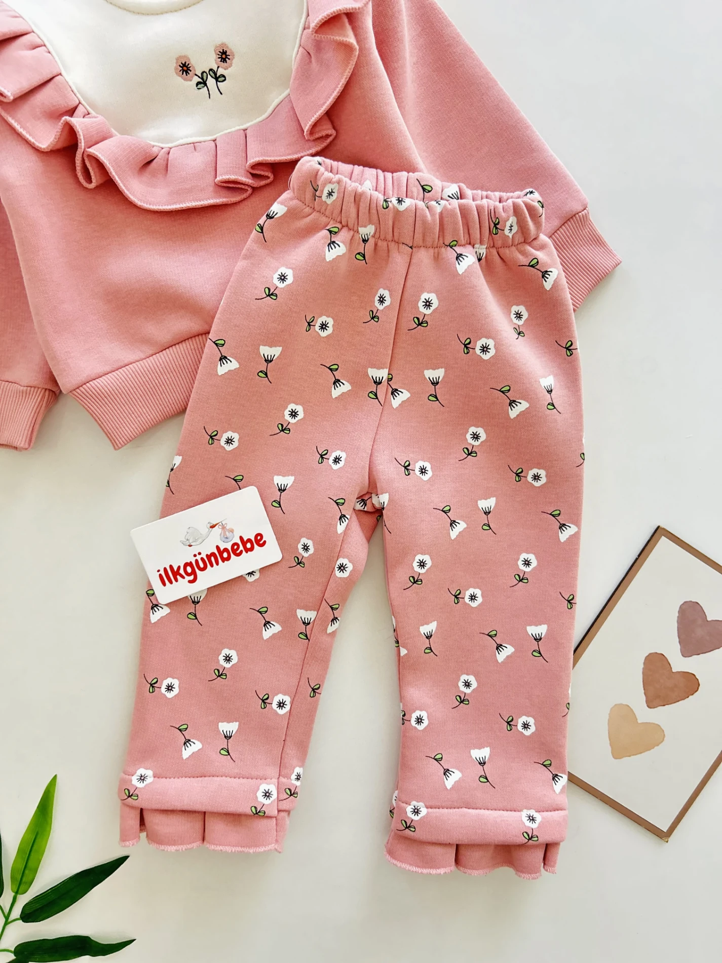 Çiçek Desenli 3 İp Şardonlu Premium Kalite 2’li Takım