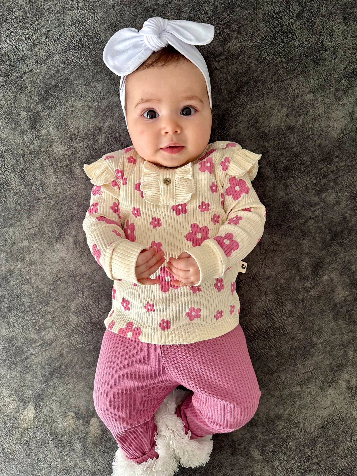 Çiçek Temalı Kaşkorse Esnek Kumaş 2’li Takım