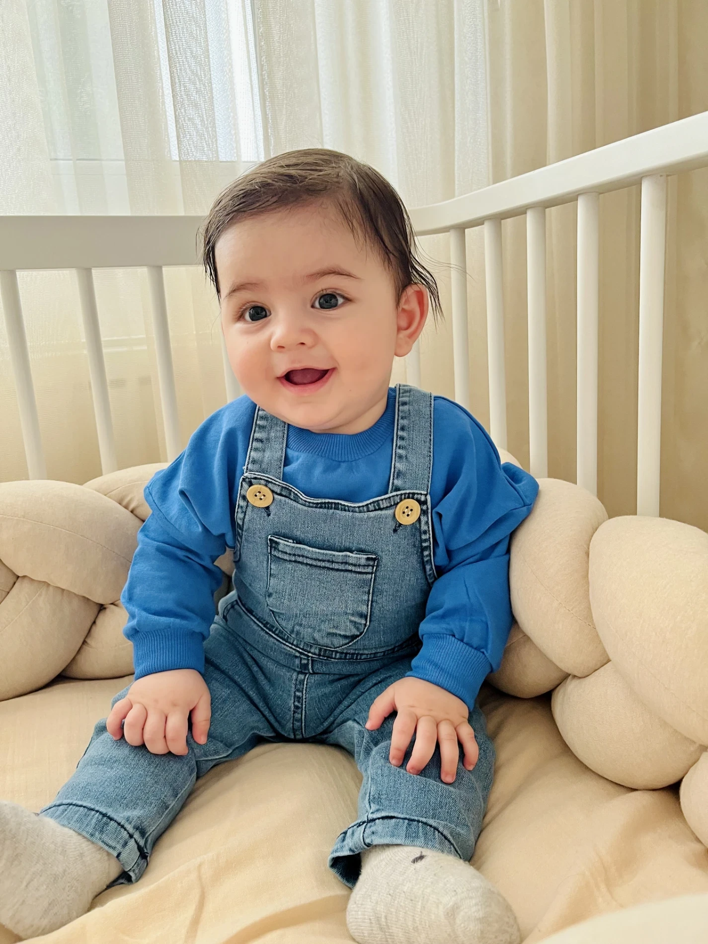 Likralı Yumuşacık Denim Esnek Kot Salopetli Sweatli 2’li Cool Unisex Takım