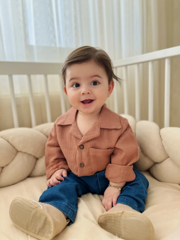 Müslin Kumaş Cepli Gömlekli Likralı Esnek Kumaş Pantalonlu %100 Pamuk Premium Kalite 2’li Takım