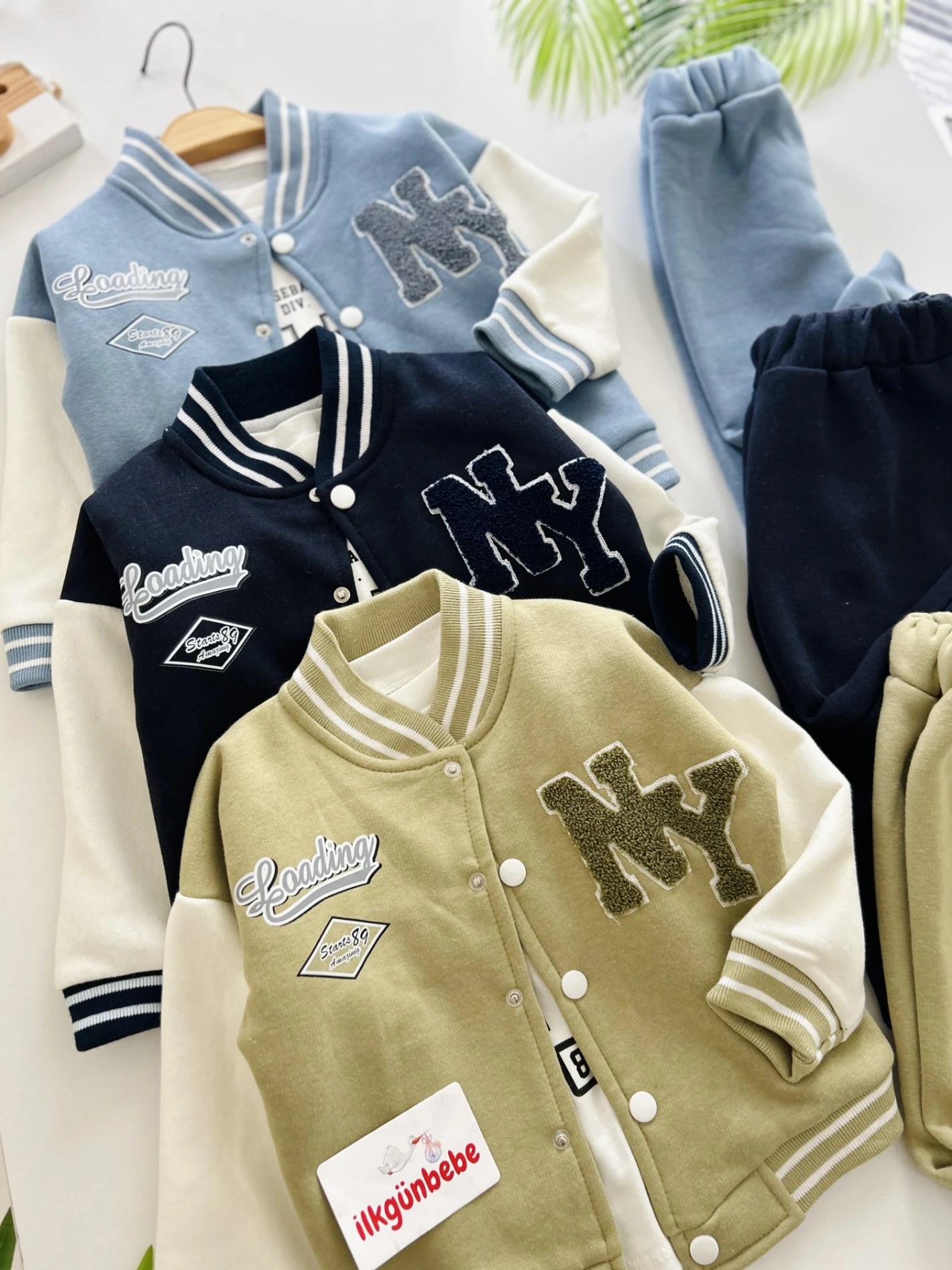 NY Nakışlı Premium Kalite 3 İp Şardonlu Kışlık 3’lü Takım