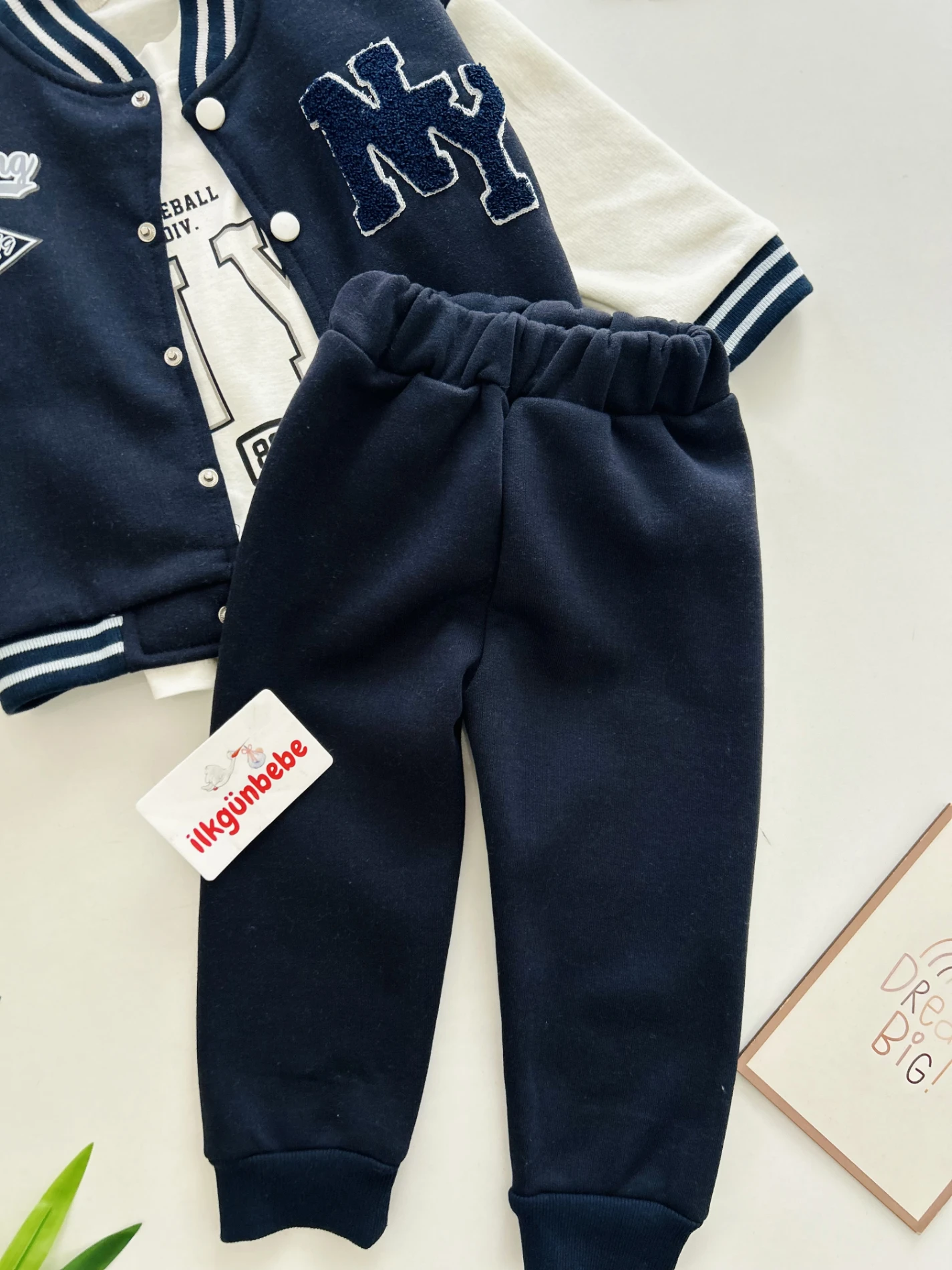 NY Nakışlı Premium Kalite 3 İp Şardonlu Kışlık 3’lü Takım