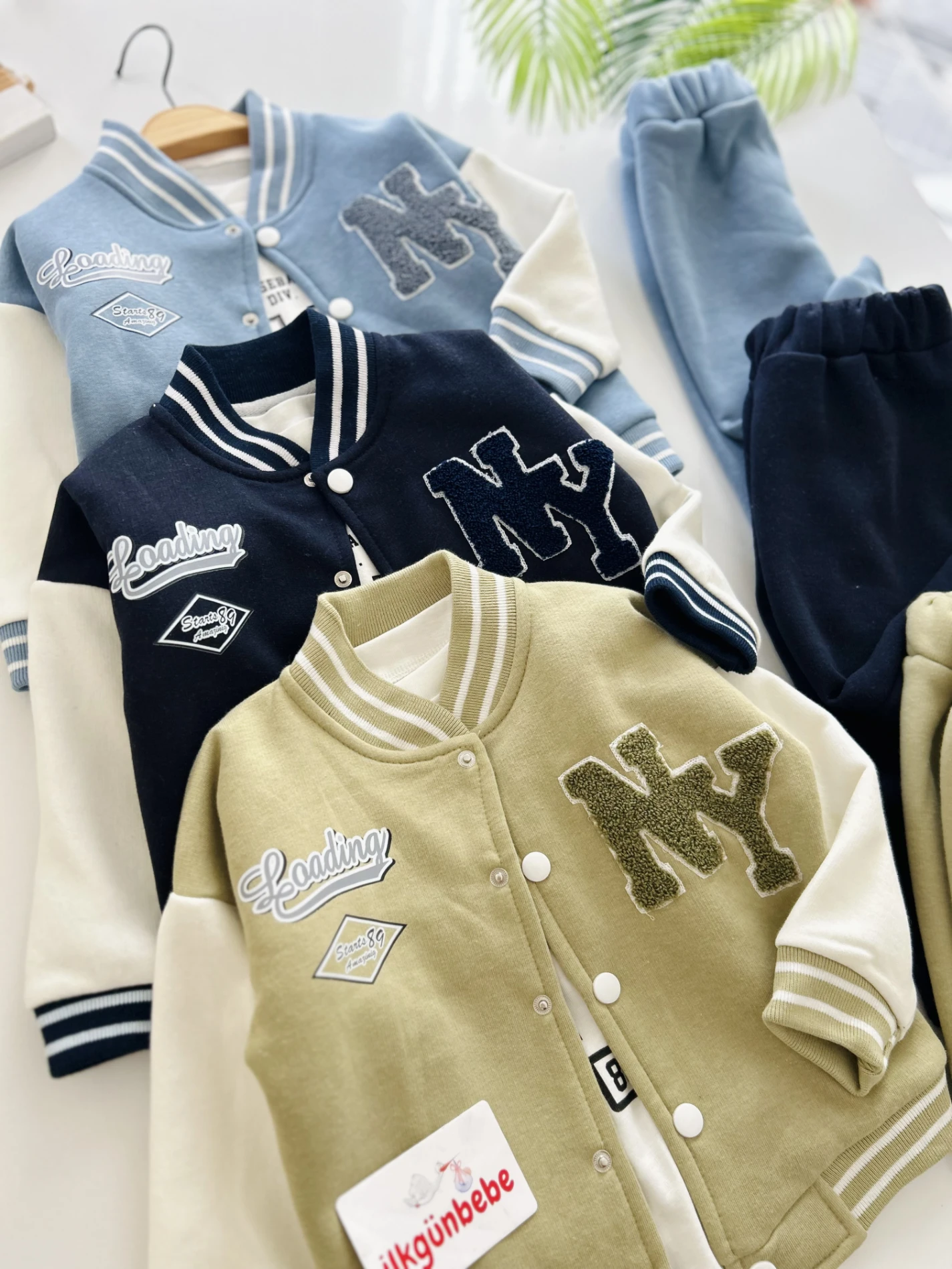 NY Nakışlı Premium Kalite 3 İp Şardonlu Kışlık 3’lü Takım