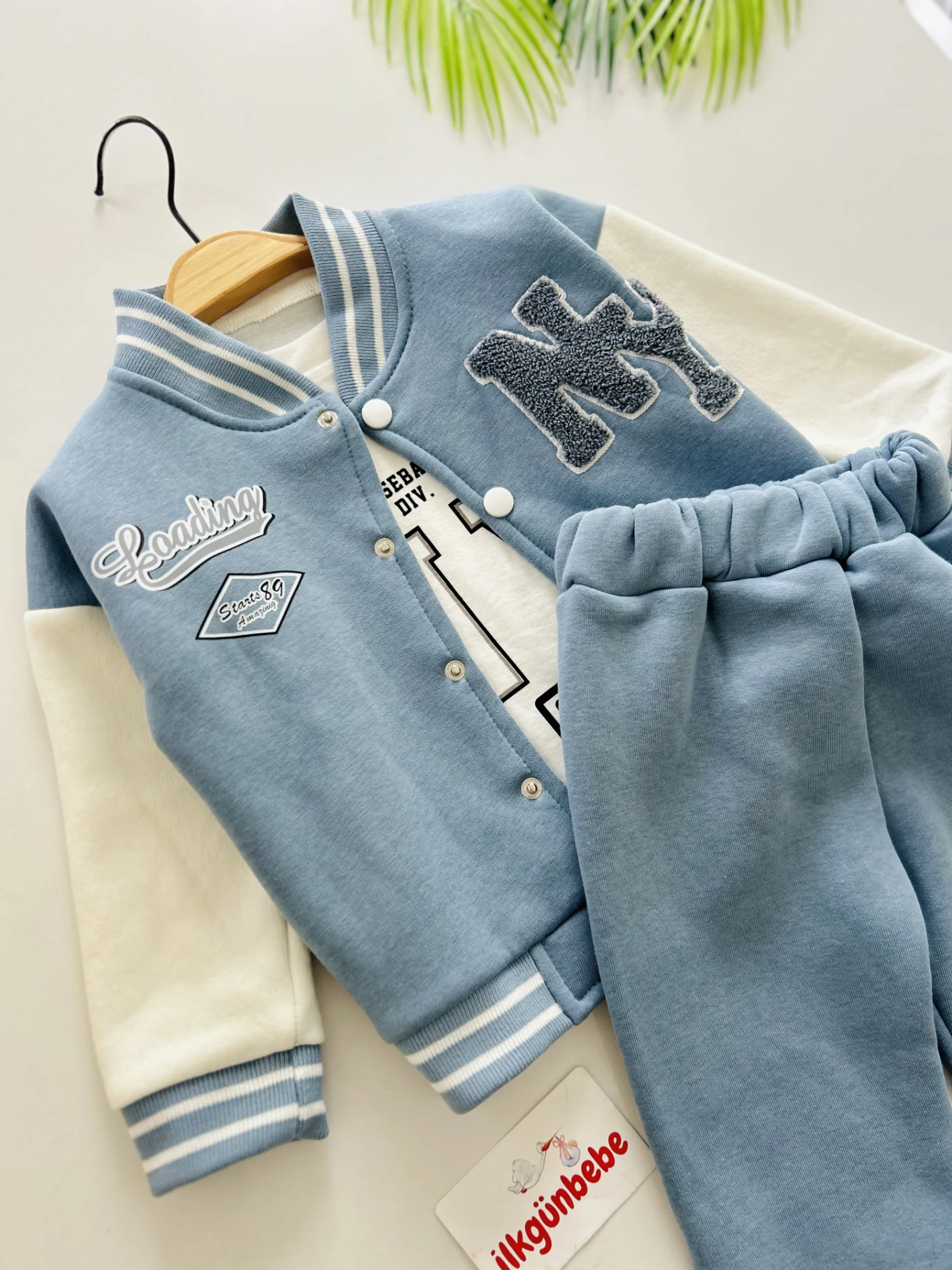 NY Nakışlı Premium Kalite 3 İp Şardonlu Kışlık 3’lü Takım