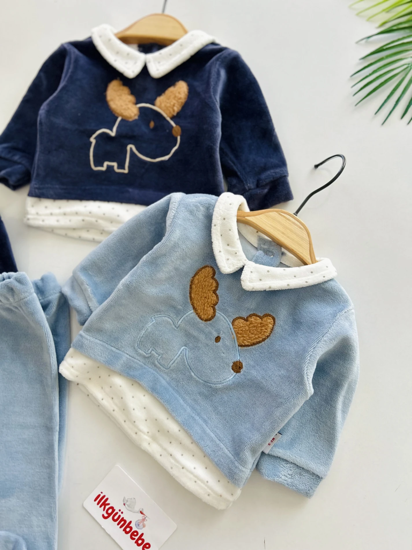 Geyik İşlemeli Kadife Kumaş Premium 2’li Takım