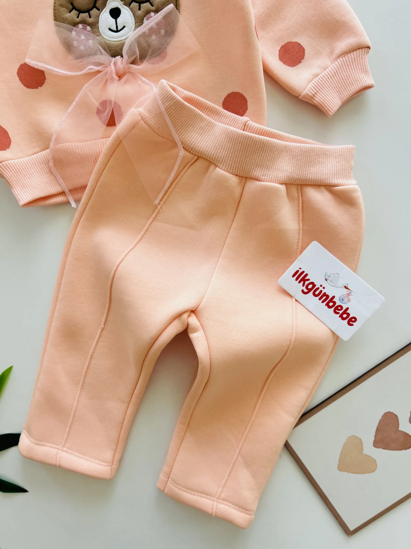 Bear Tül Detaylı Puantiyeli 3 İp İçi Şardonlu Kışlık Takım