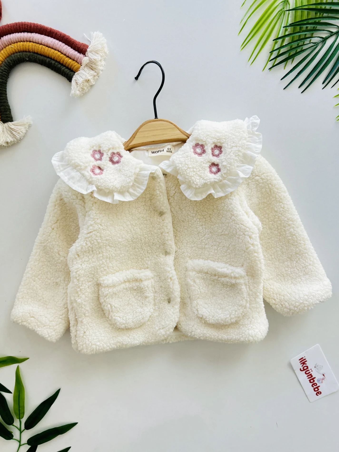 Çiçek Yaka Detaylı Astarlı Premium Kalite Mont