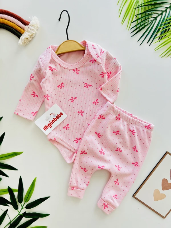 Kalp Desenli %100 Pamuk 2’li Takım