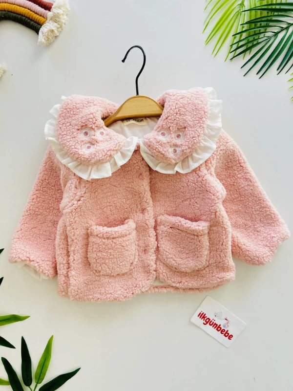 Çiçek Yaka Detaylı Astarlı Premium Kalite Mont