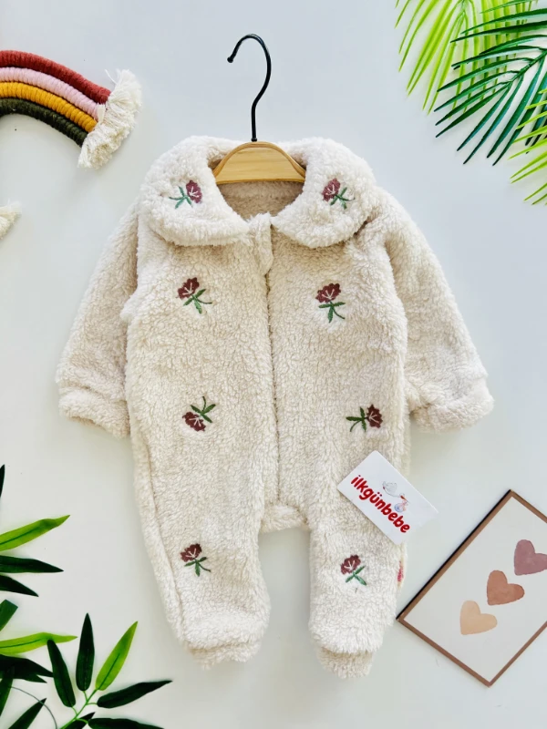 Çiçek Nakışlı Welsoft Kışlık Tulum