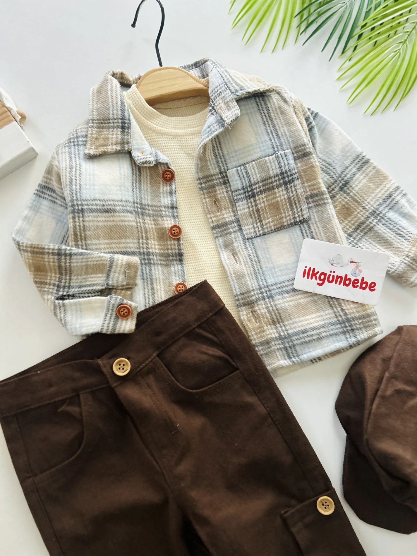 Harry Oduncu Ekose Kalın Gömlekli Waffle Nefes alan Kumaş Badili Kargo Pantalonlu Şapkalı 4’lü Premium Kalite Takıl