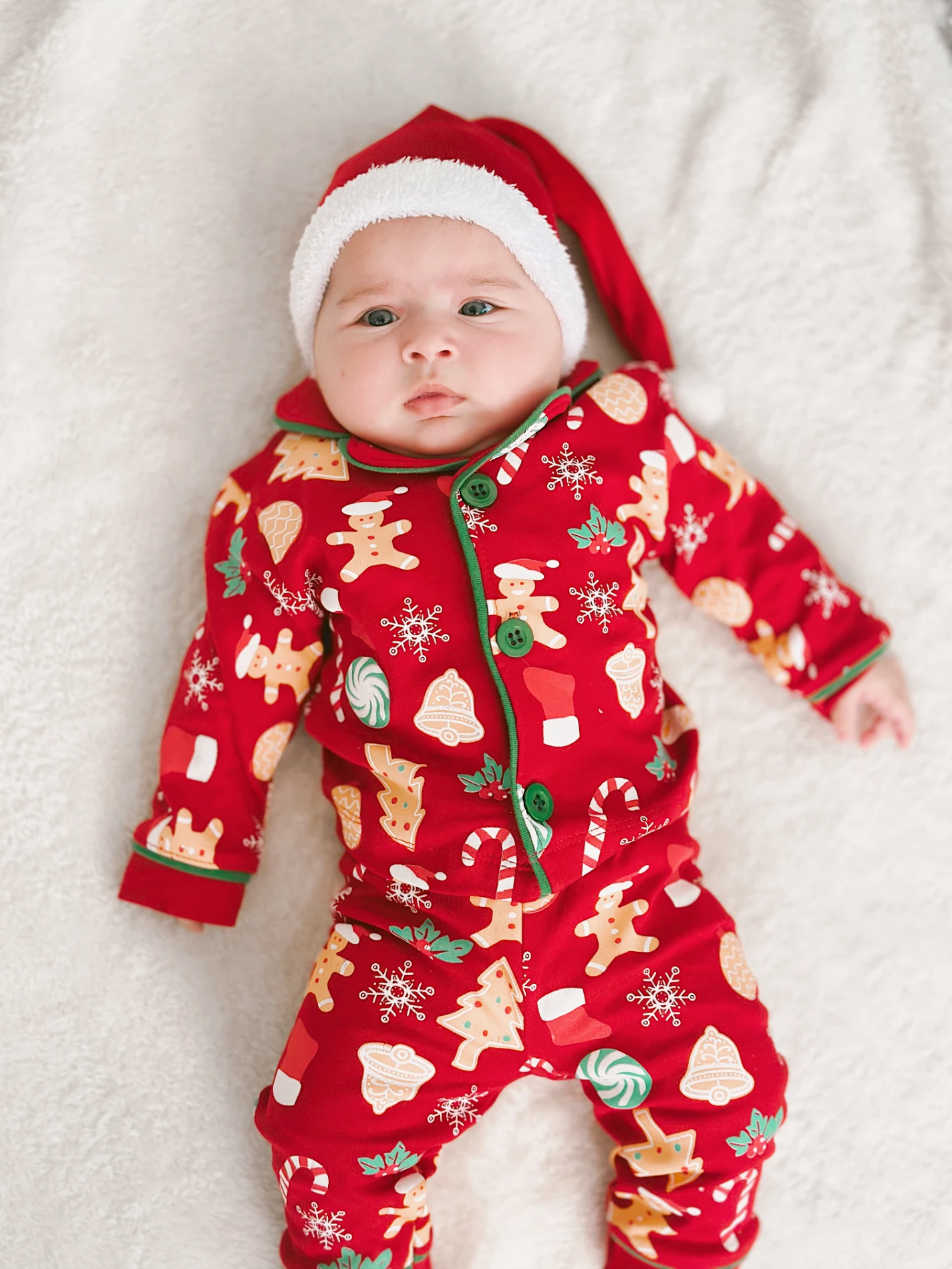 Bebe Yaka Yılbaşı Temalı %100 Pamuk Ponpon Şapkalı 3’lü Takım